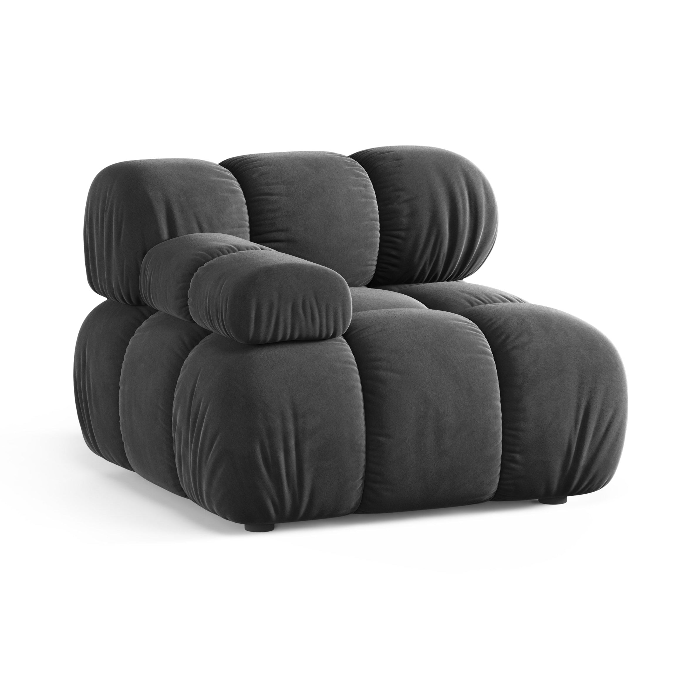 Sofa modulárna BELLIS - ľavý modul tmavosivý zamat