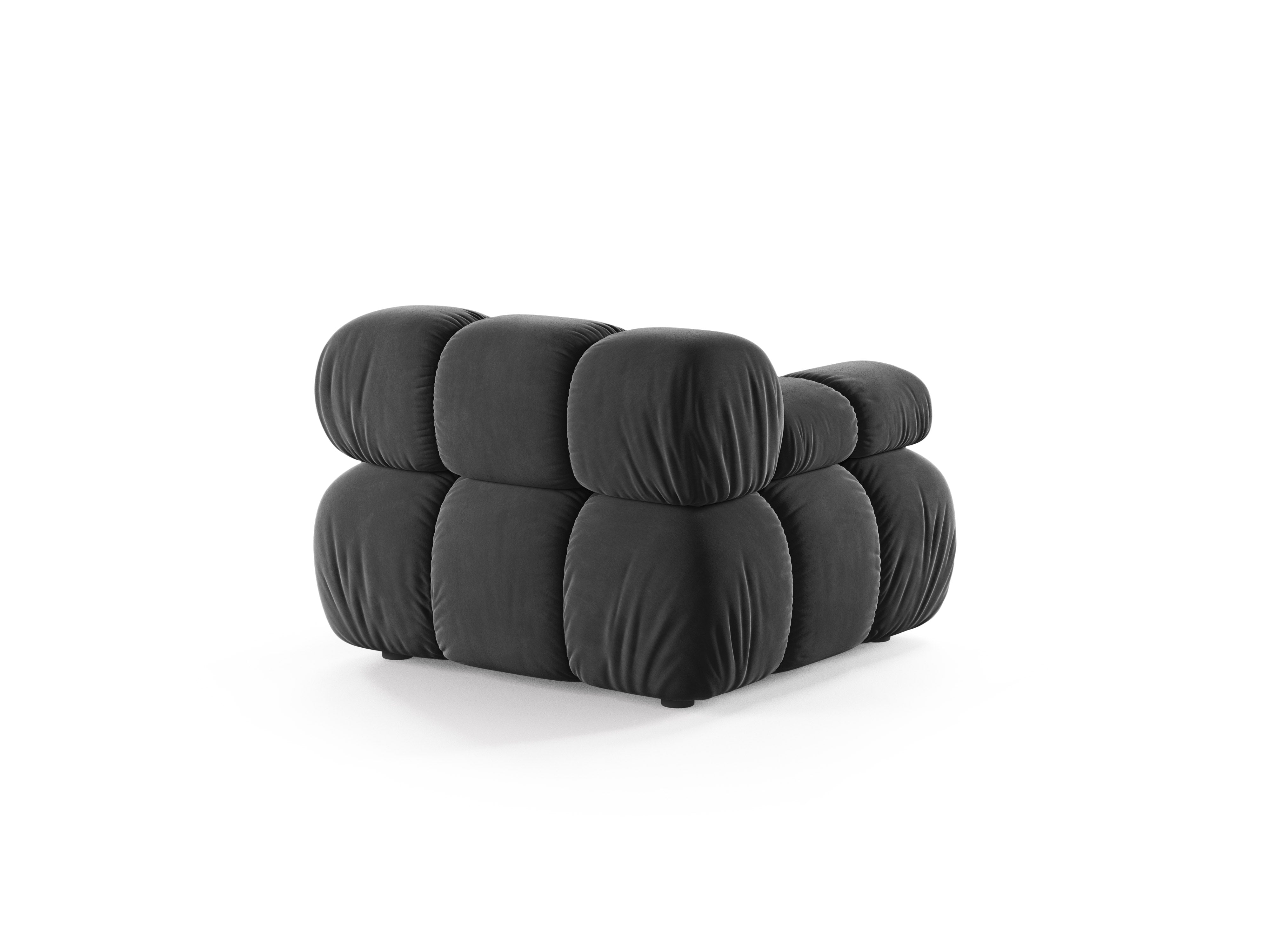 Sofa modulárna BELLIS - ľavý modul tmavosivý zamat