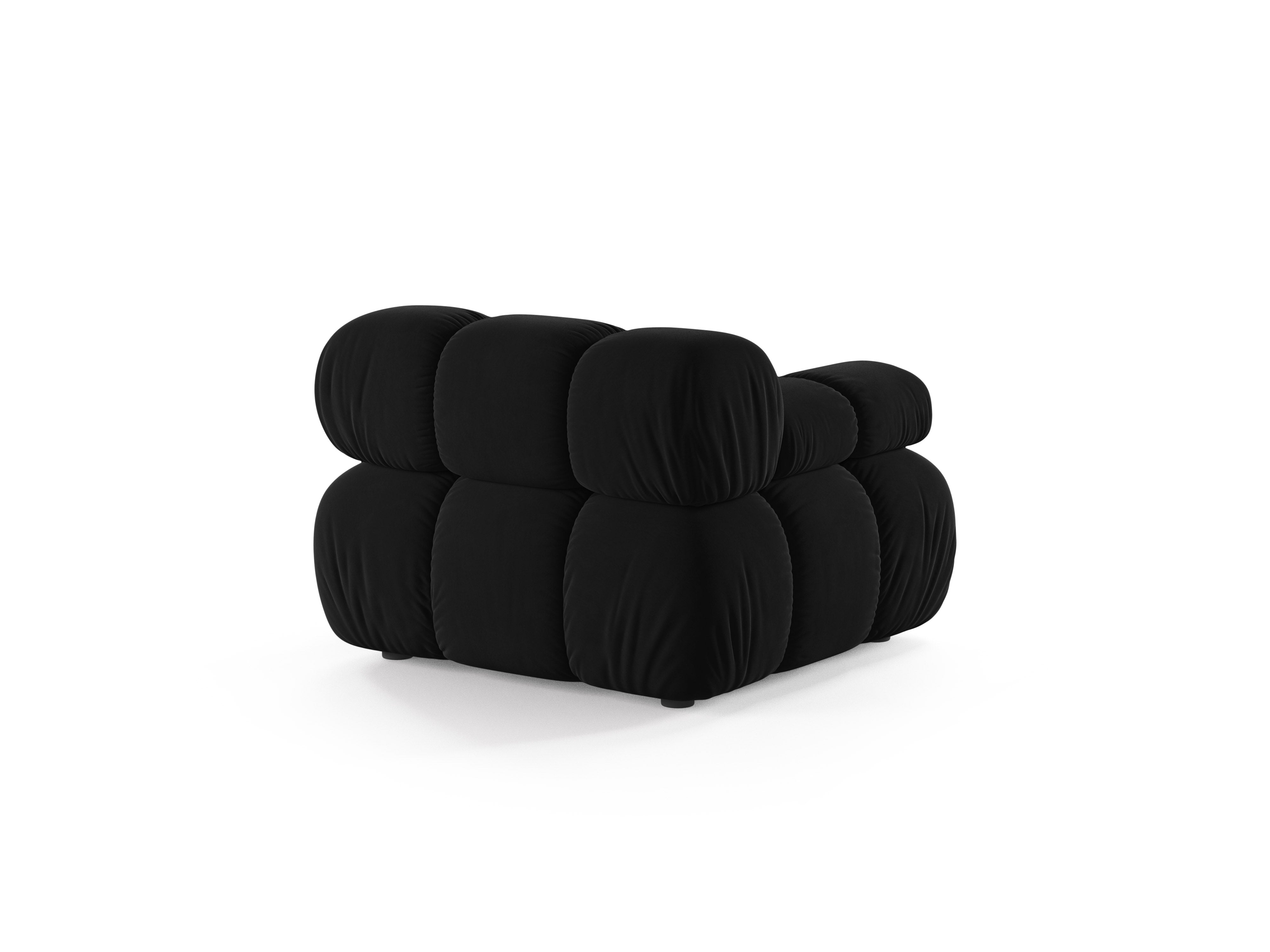 Sofa modulárna z jemného zamatového materiálu BELLIS - ľavý modul v čiernej farbe