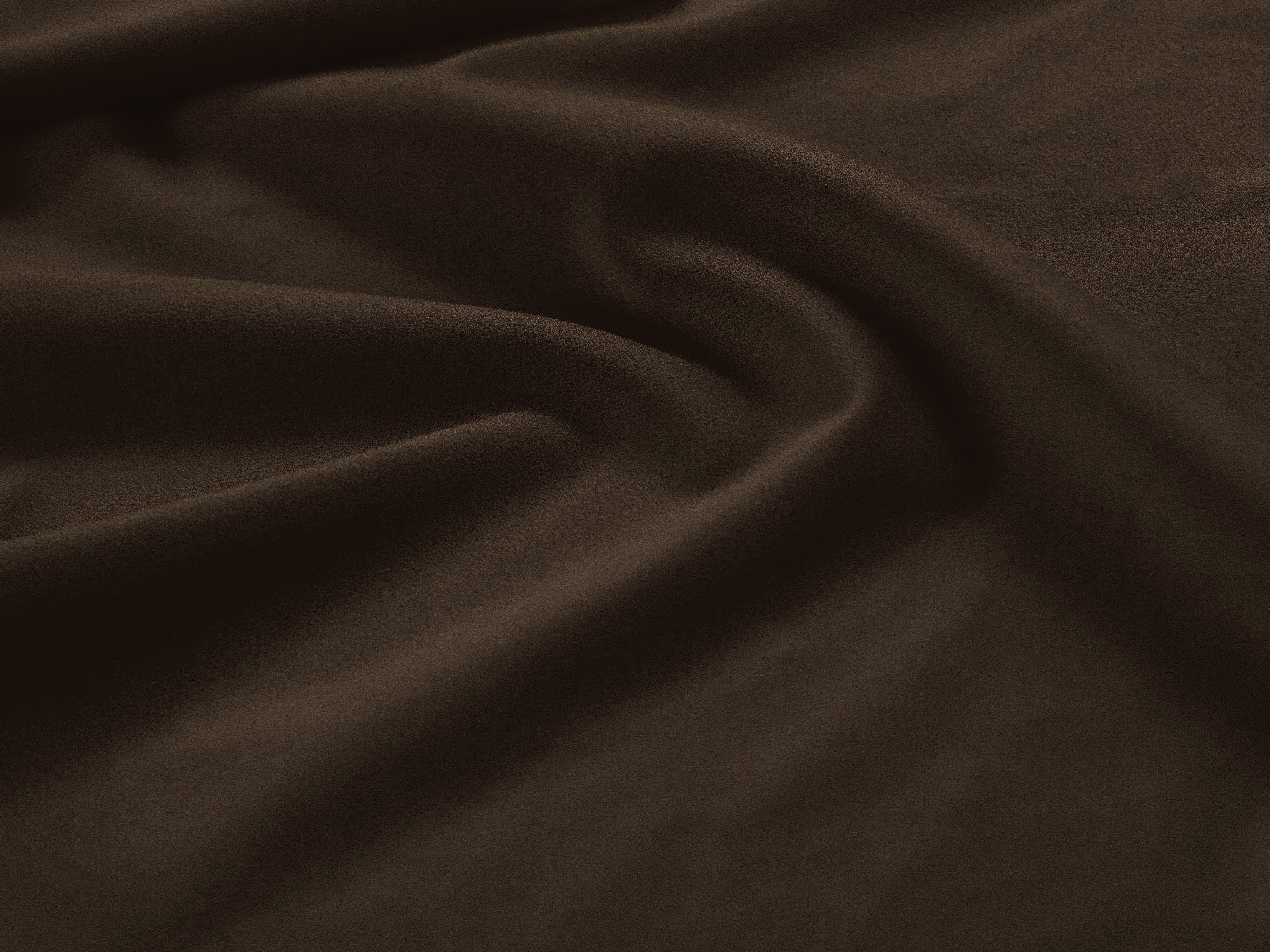 Sofa modulárna z jemného zamatového materiálu BELLIS - ľavý modul v čokoládovej farbe