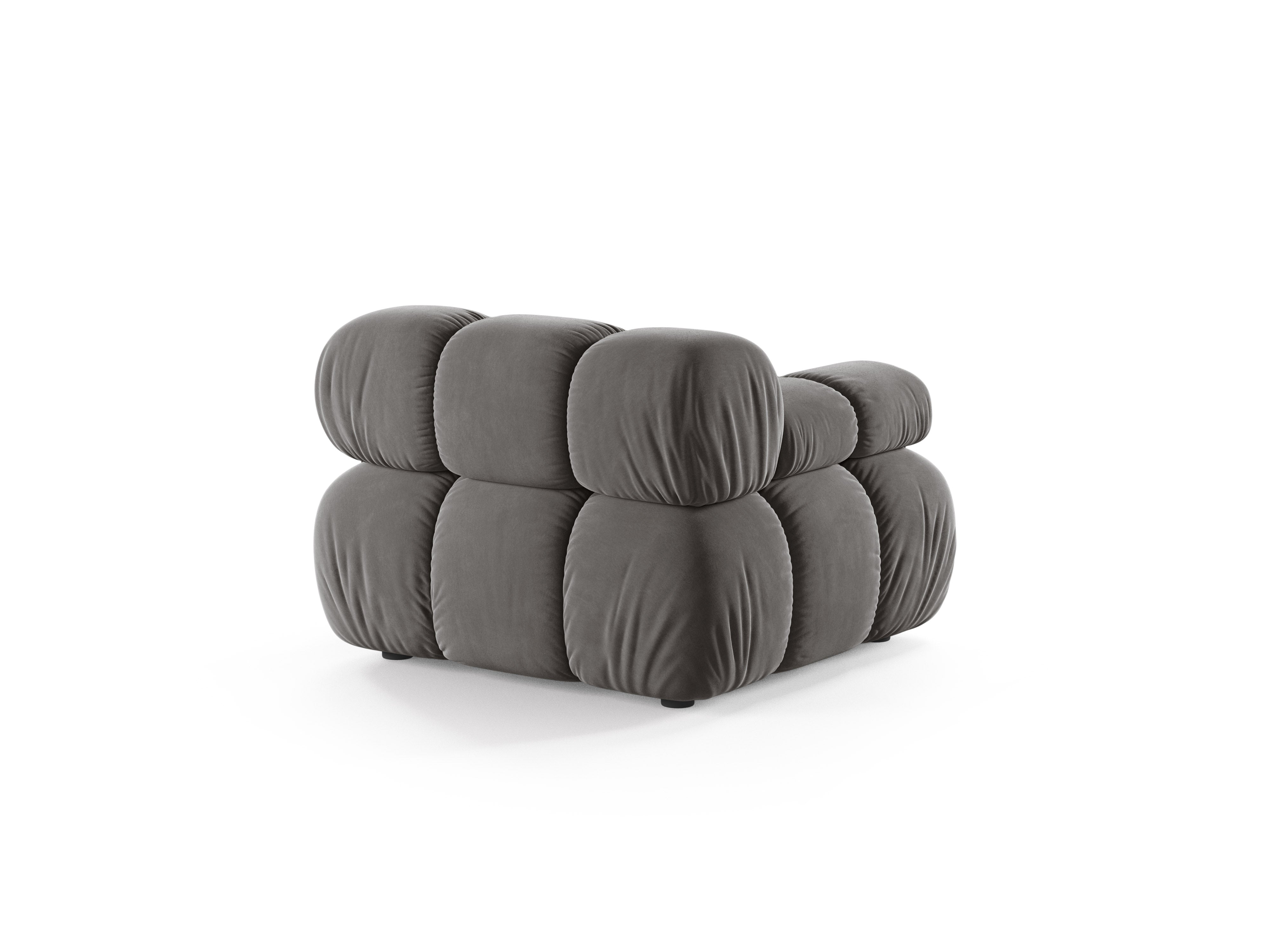 Sofa modulárna z jemného zamatového materiálu BELLIS - ľavý modul v šedej farbe