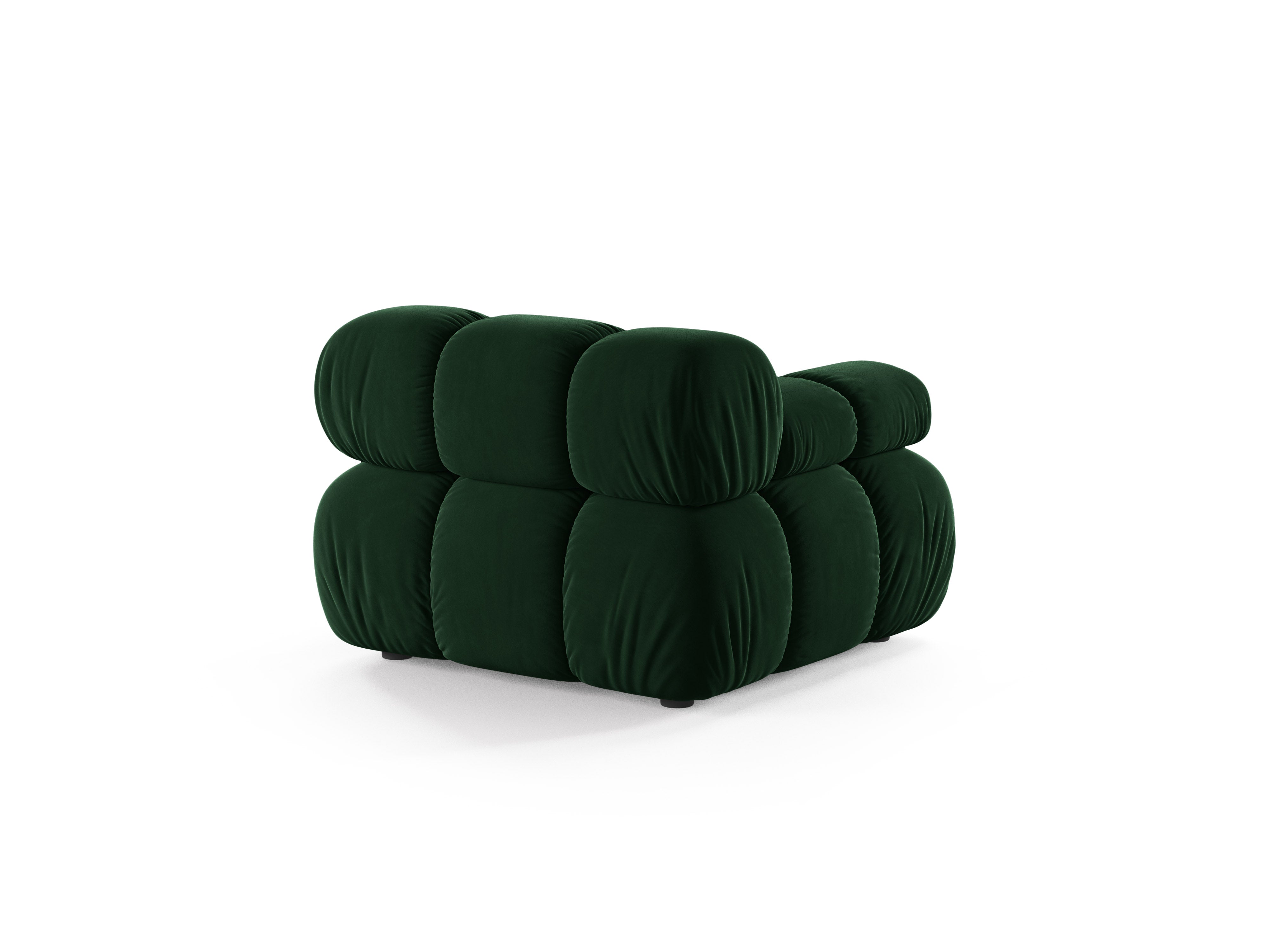 Sofa modulárna z jemného zamatového materiálu BELLIS - ľavý modul v fľaškovozelené farbe