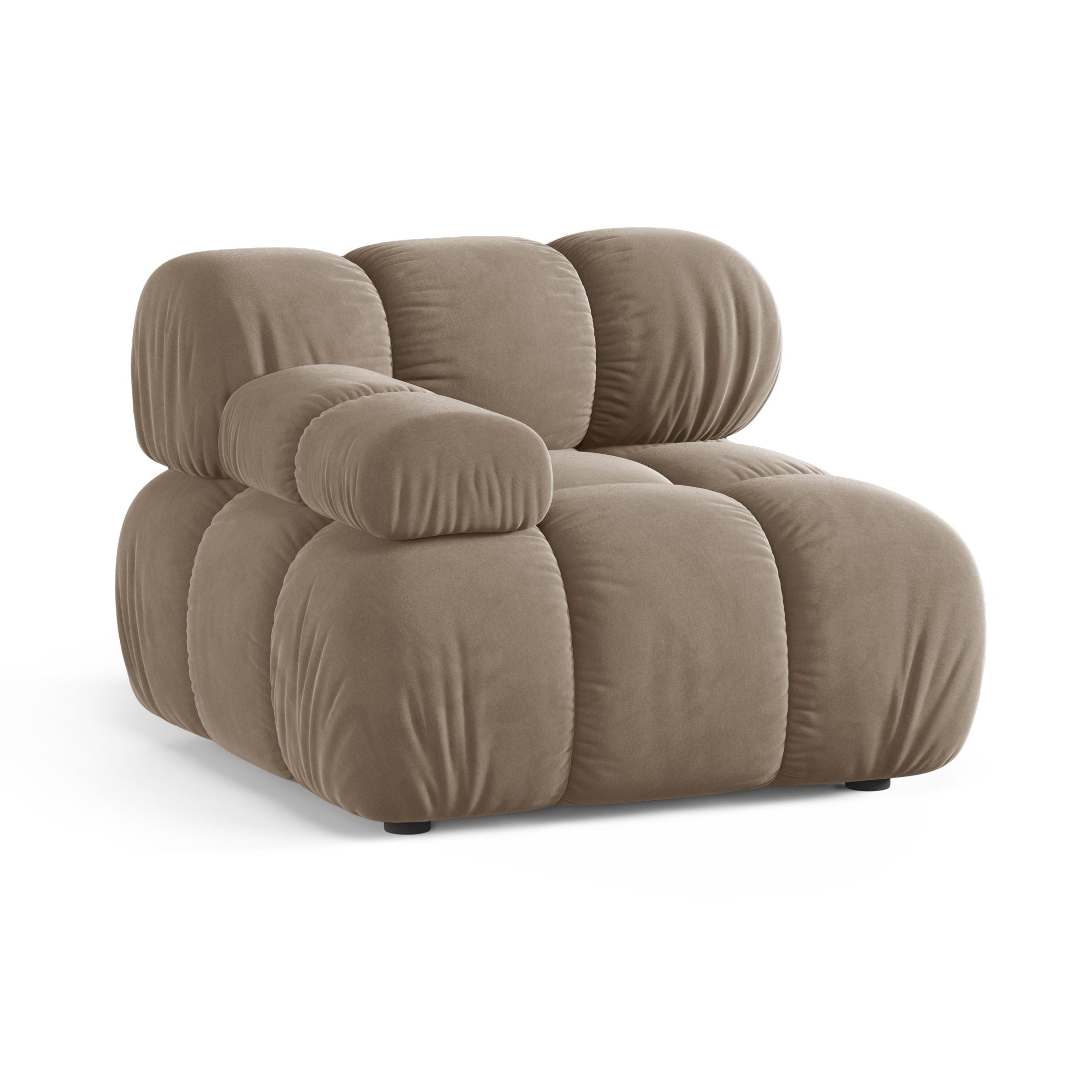 Sofa modulárna z jemného zamatového materiálu BELLIS - ľavý modul v odtieni cappuccino