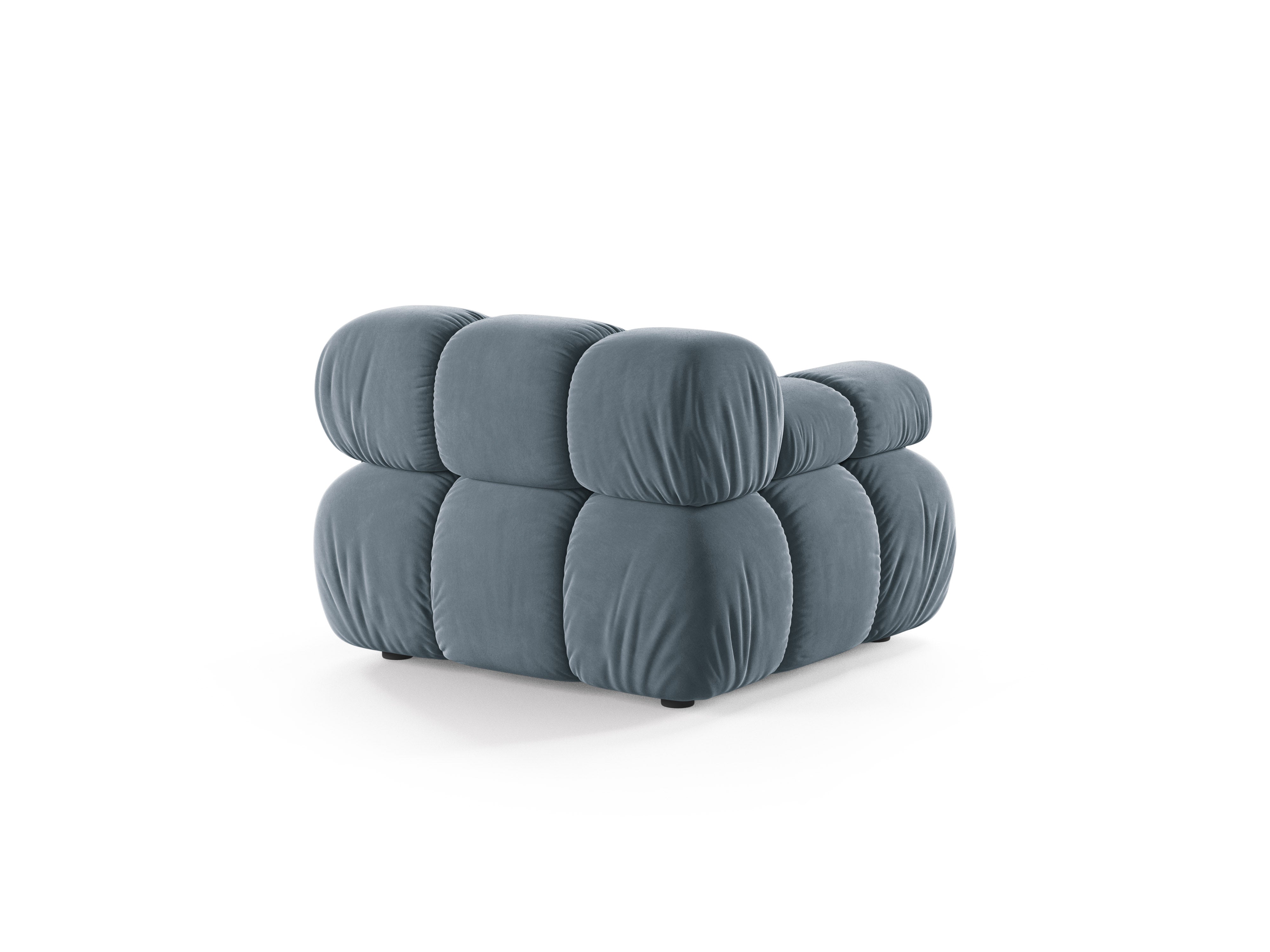 Sofa modulárna z jemného zamatového materiálu BELLIS - ľavý modul v modrej farbe