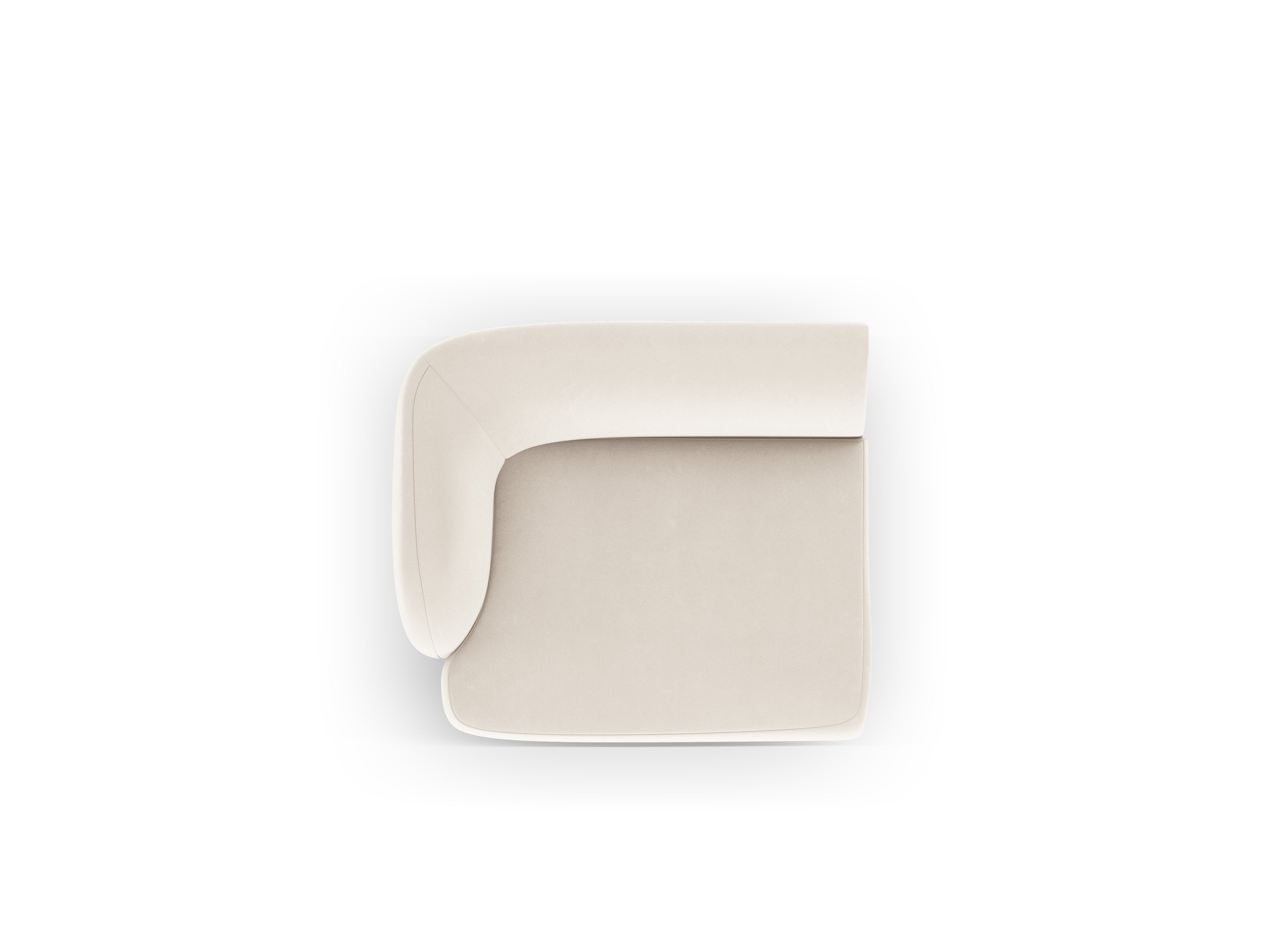 Sofá modulová zamatová MILEY - modul ľavostranný svetlo béžový