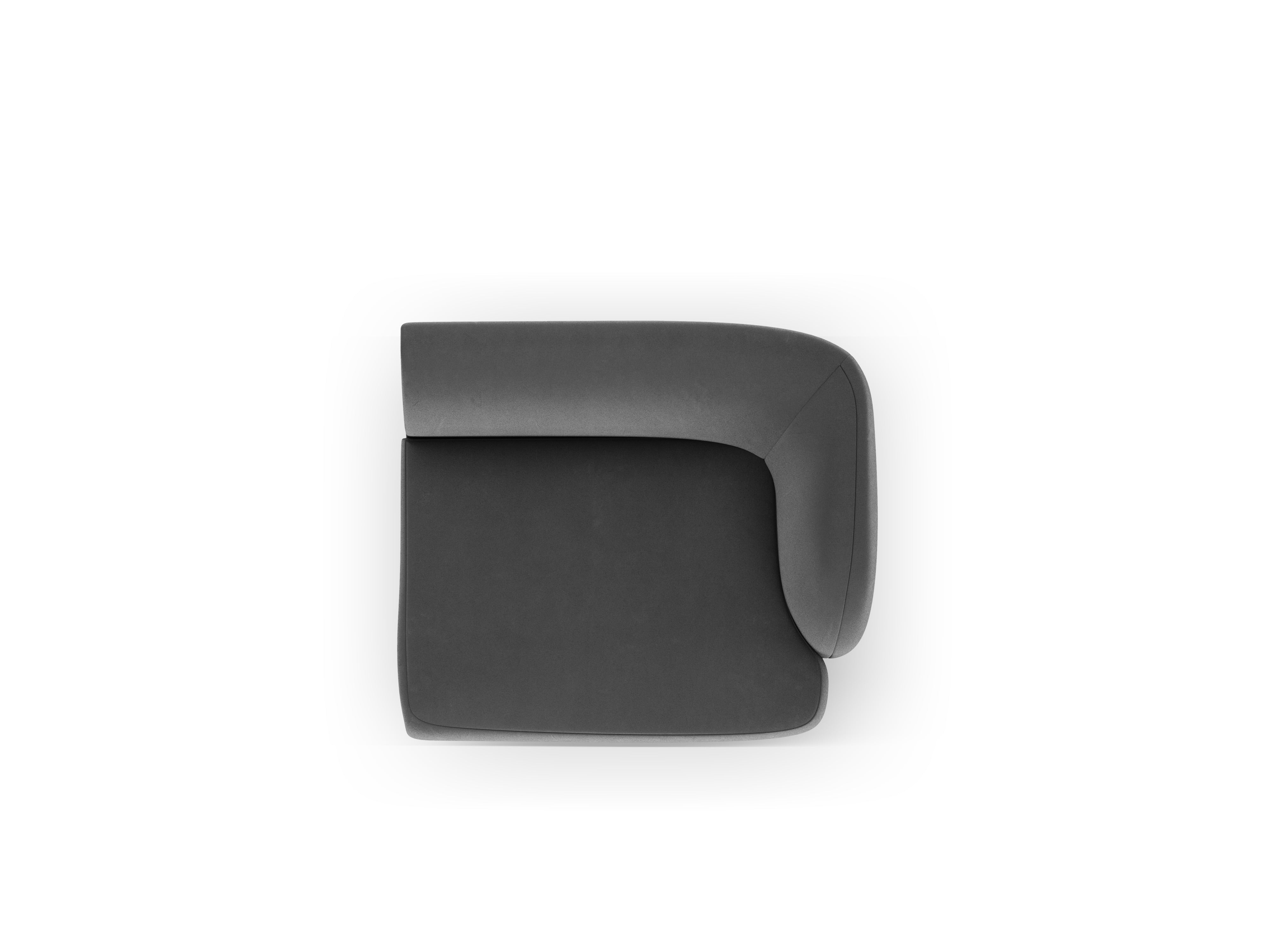 Sofá modulová zamatová MILEY - pravostranný modul šedý