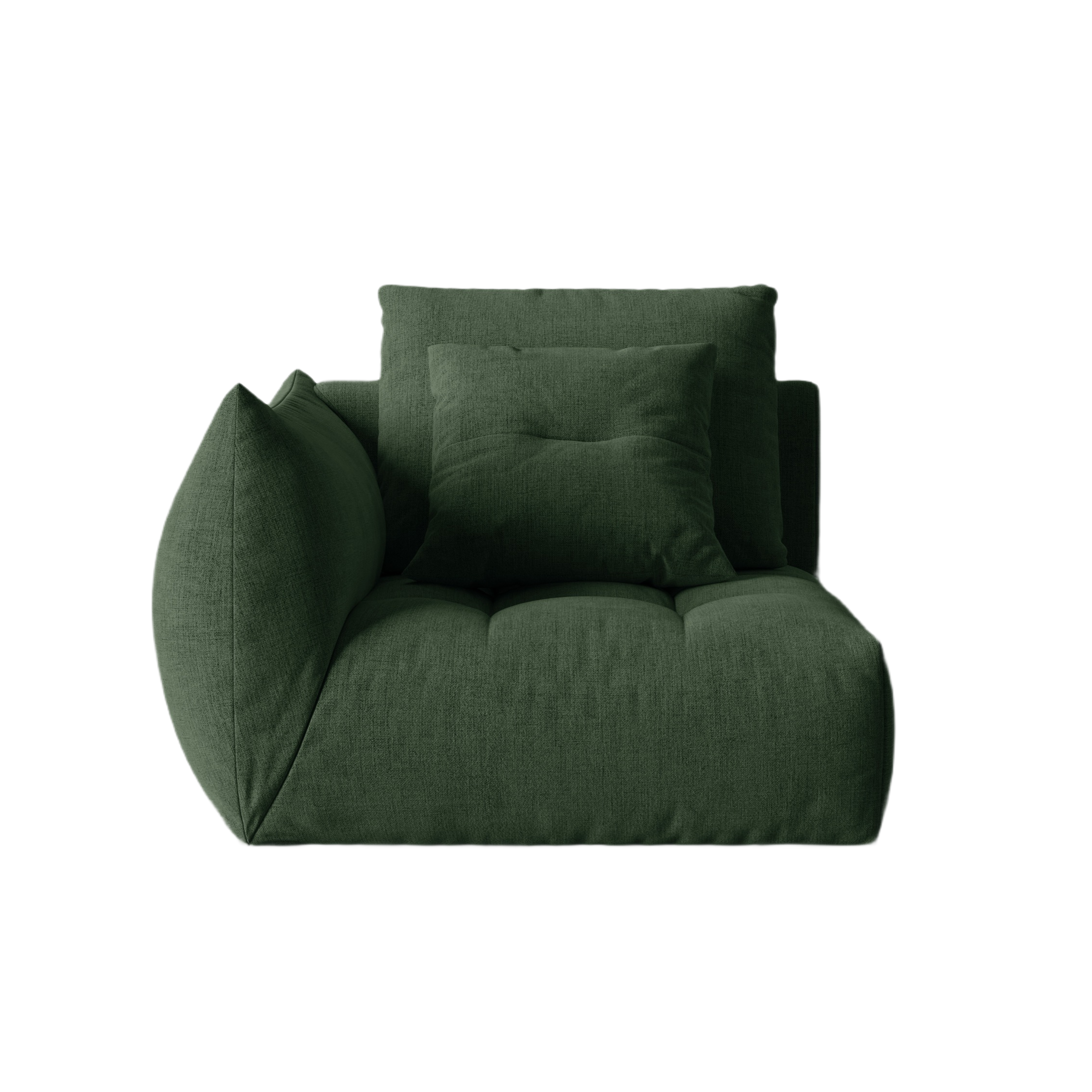BLOOM modular sofa - left-side element green chenille