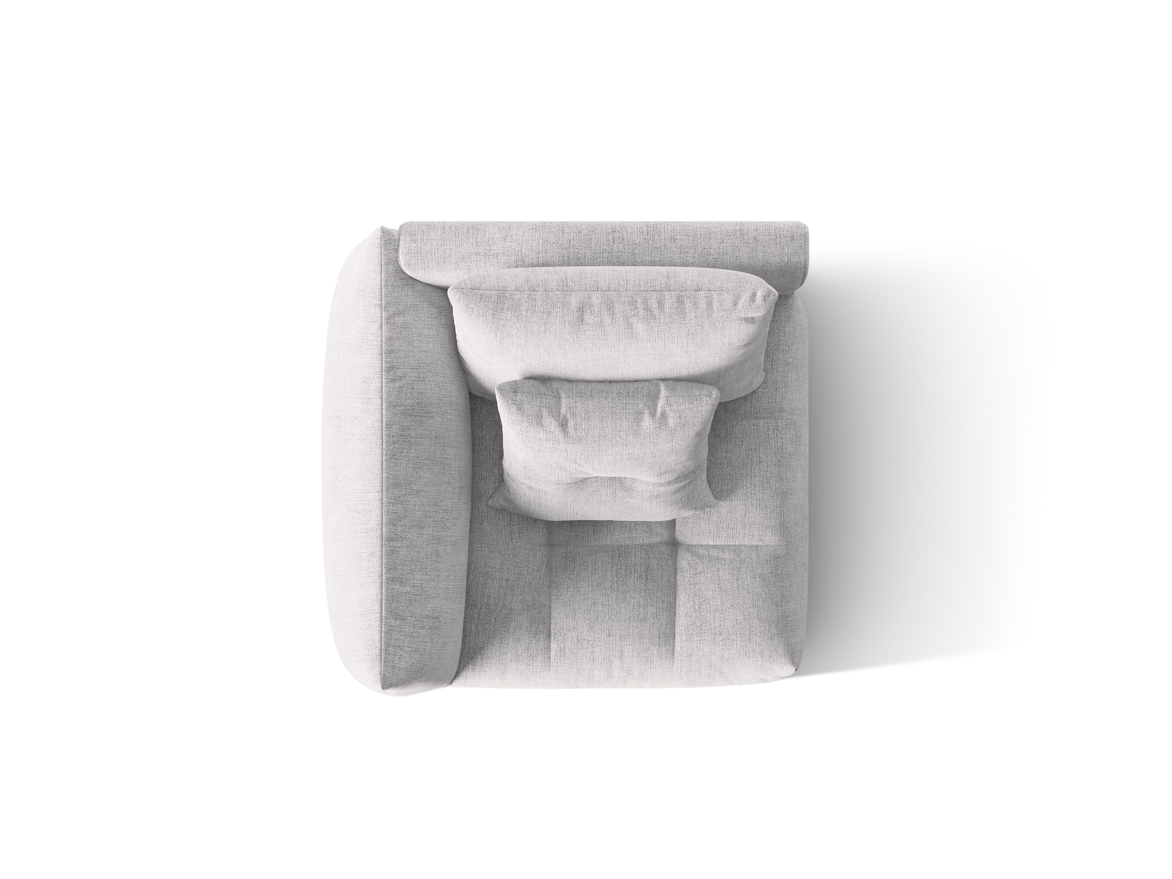 Modulárna pohovka BLOOM - ľavý prvok strieborný šenil