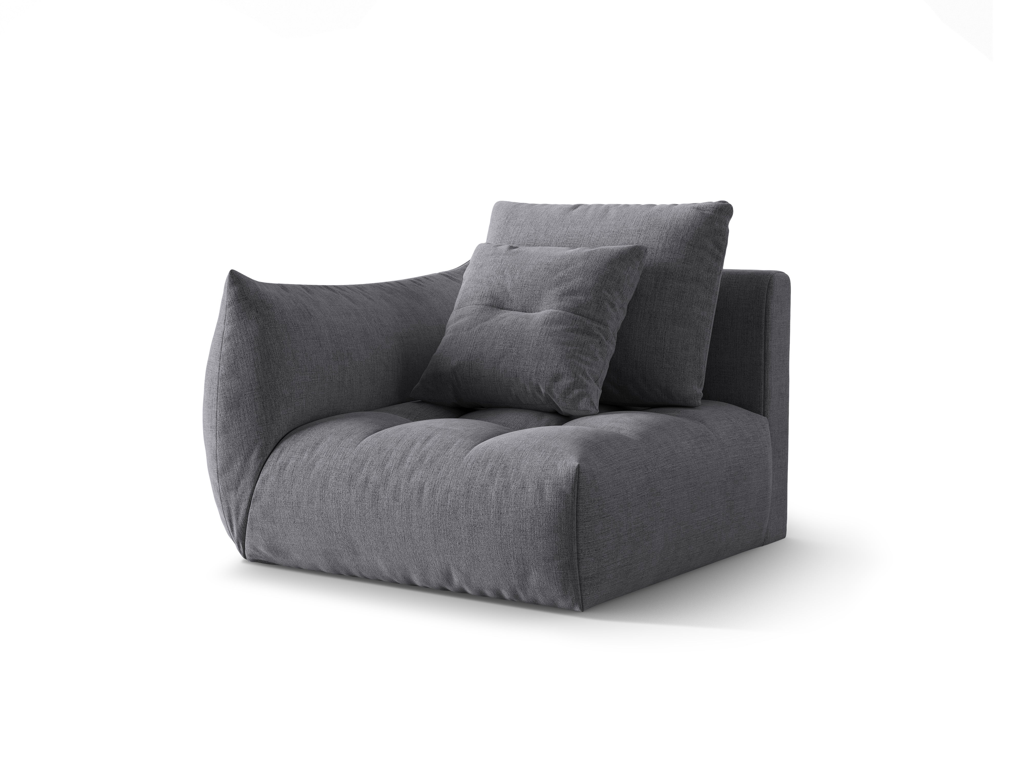 BLOOM modular sofa - left-side element gray chenille