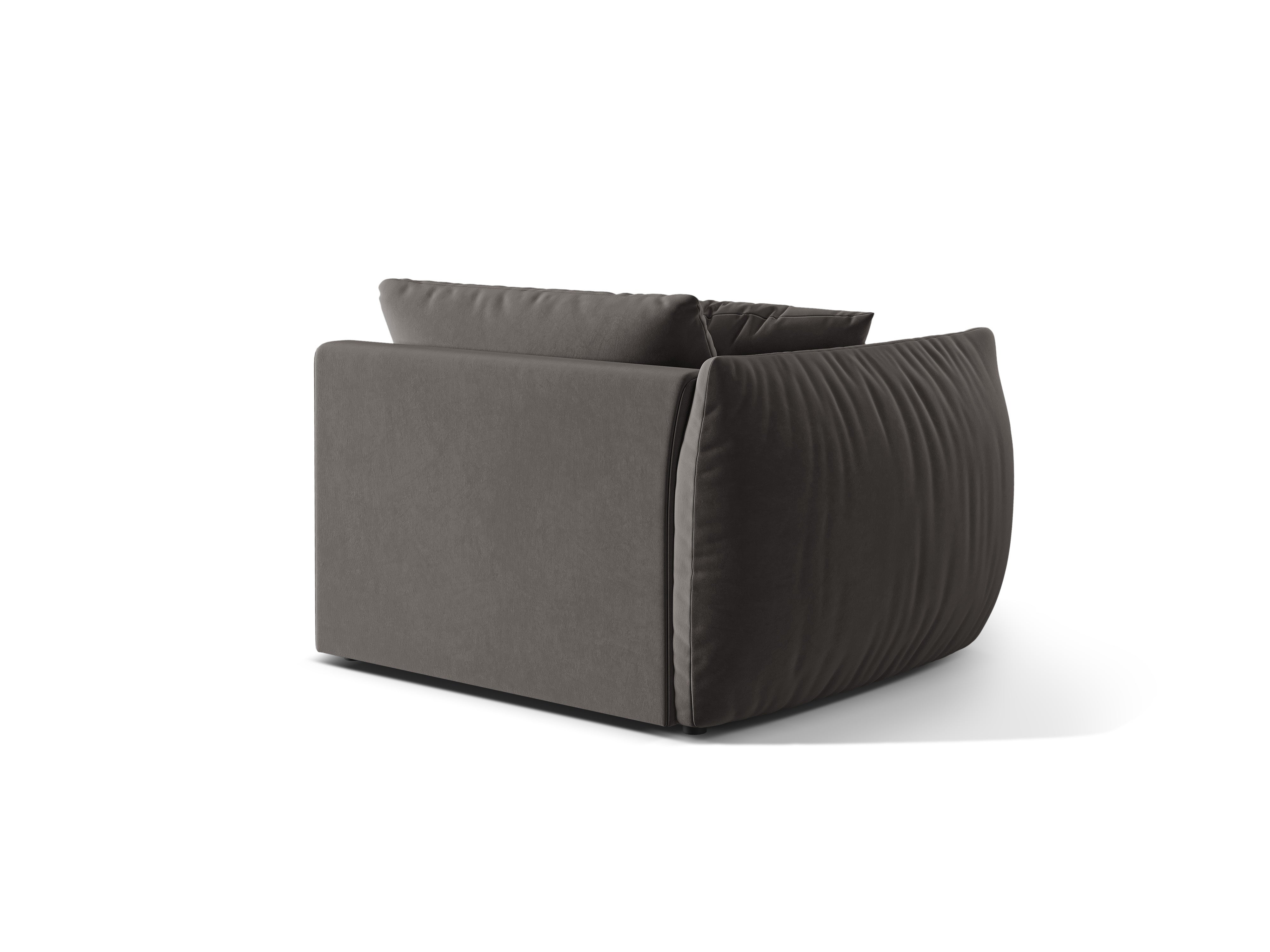 Velvet modular sofa CHRIS - wide left element dark gray