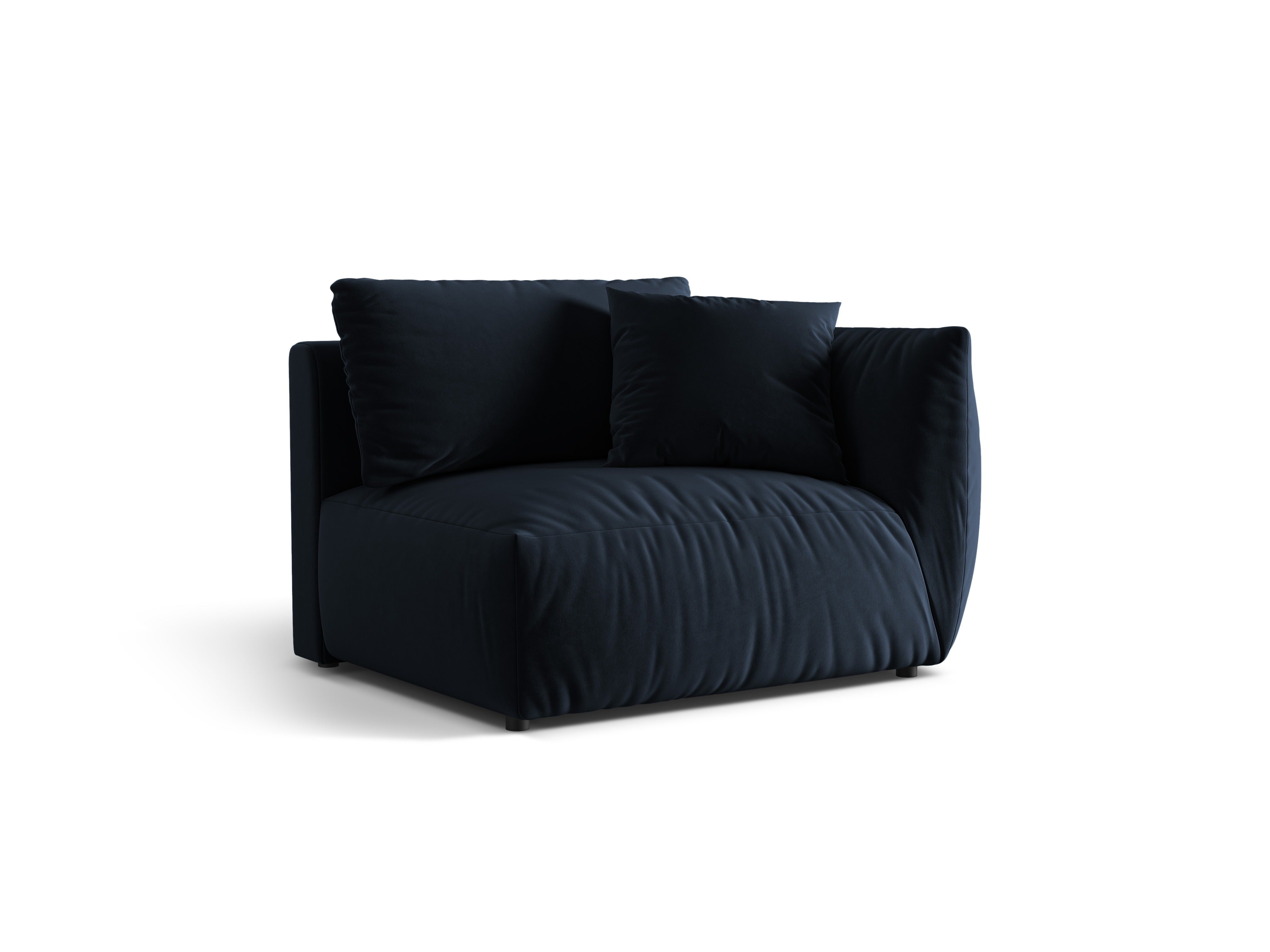 Sofá modulárna zamatová CHRIS - široký pravý prvok v kráľovskej modrej