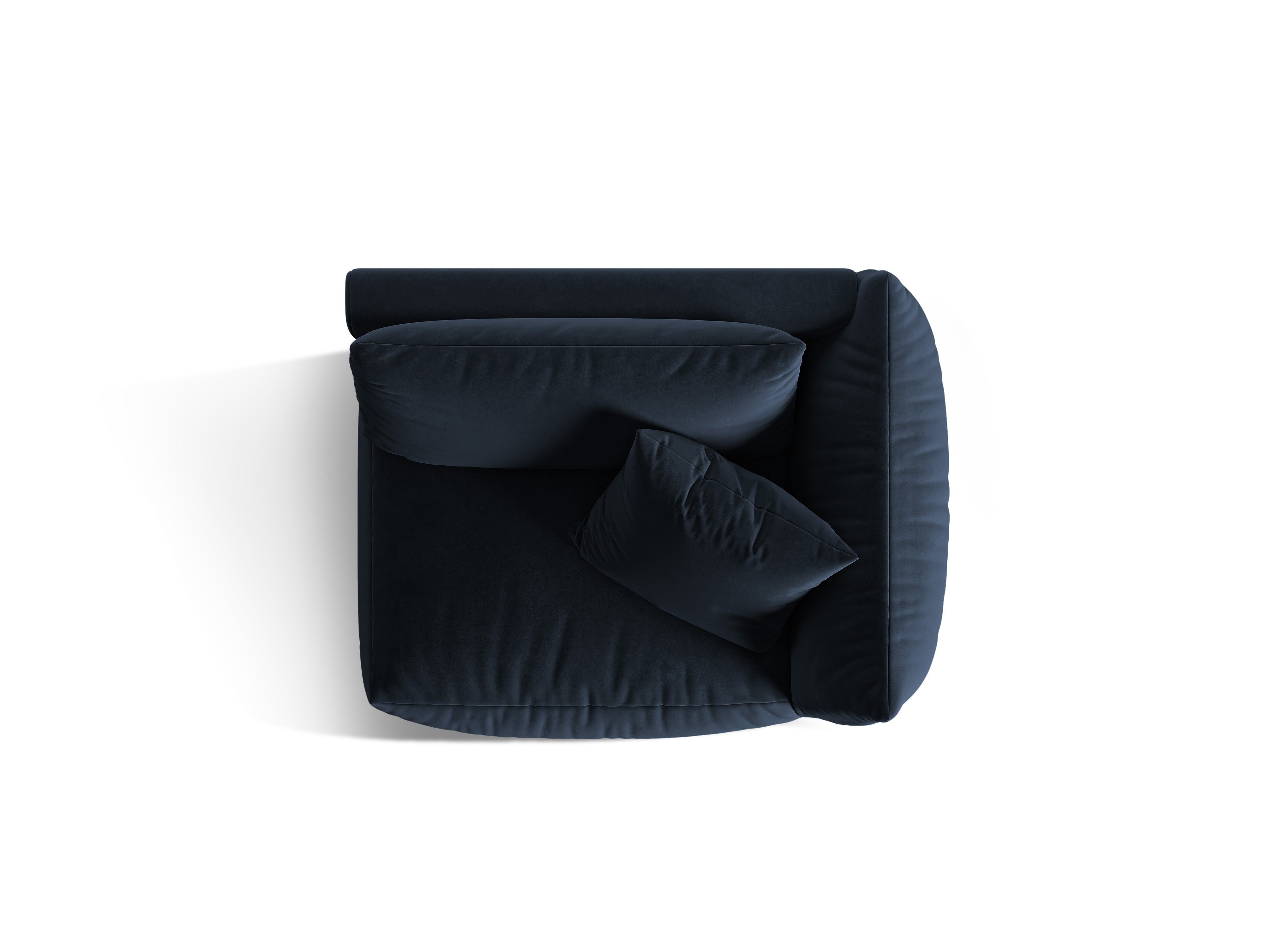 Sofá modulárna zamatová CHRIS - široký pravý prvok v kráľovskej modrej