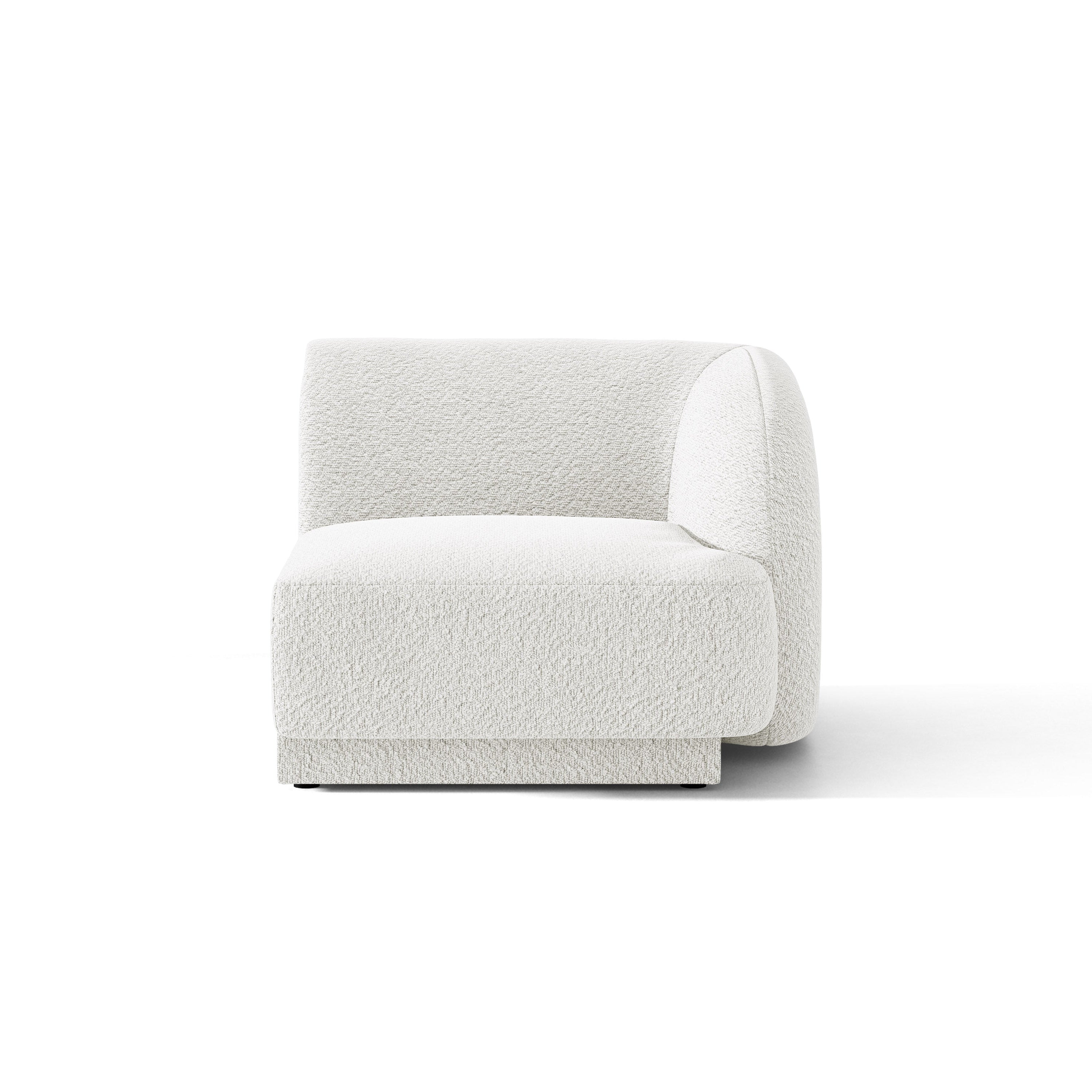 Sofa modulárna MILEY - pravý modul biely boucle