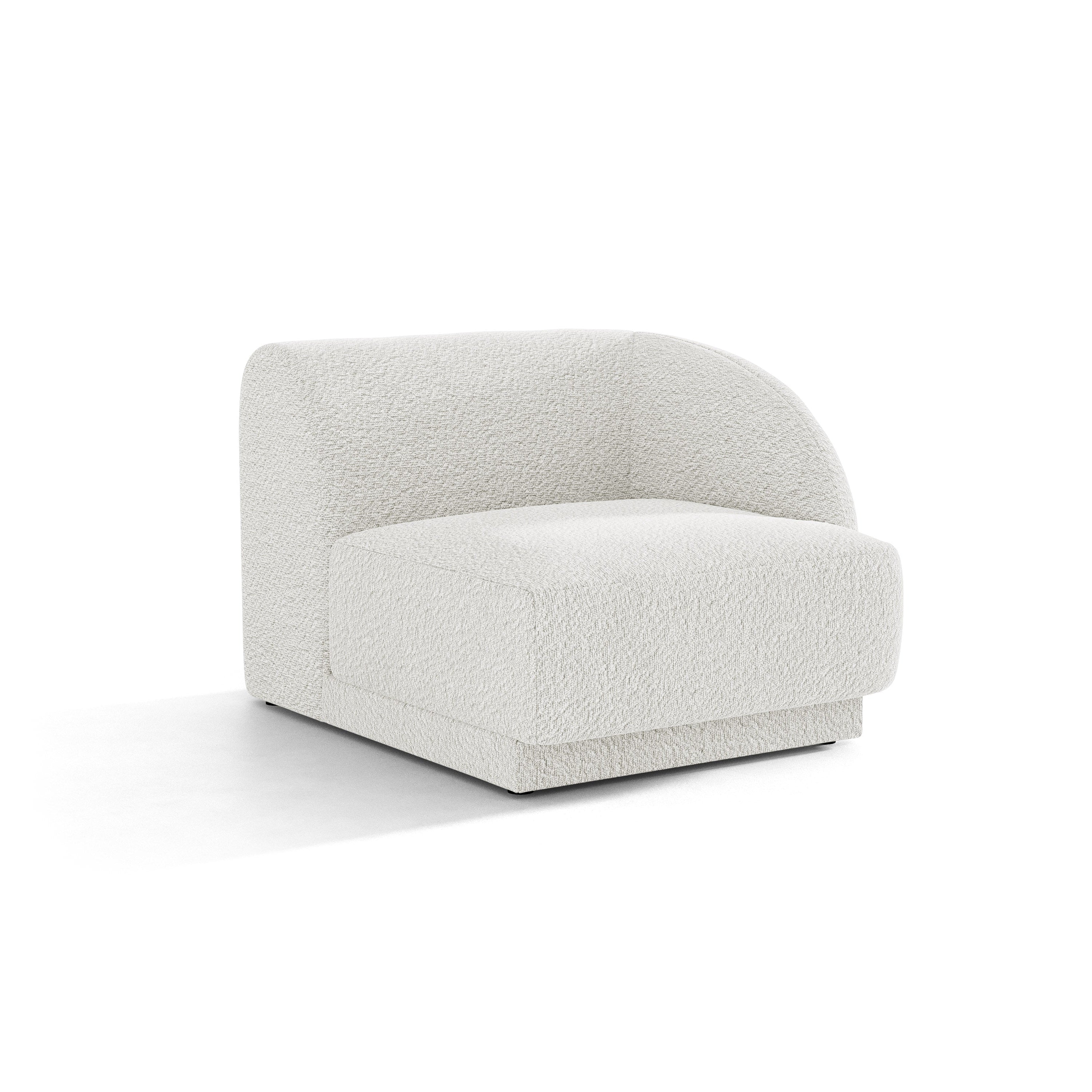 Sofa modulárna MILEY - pravý modul biely boucle