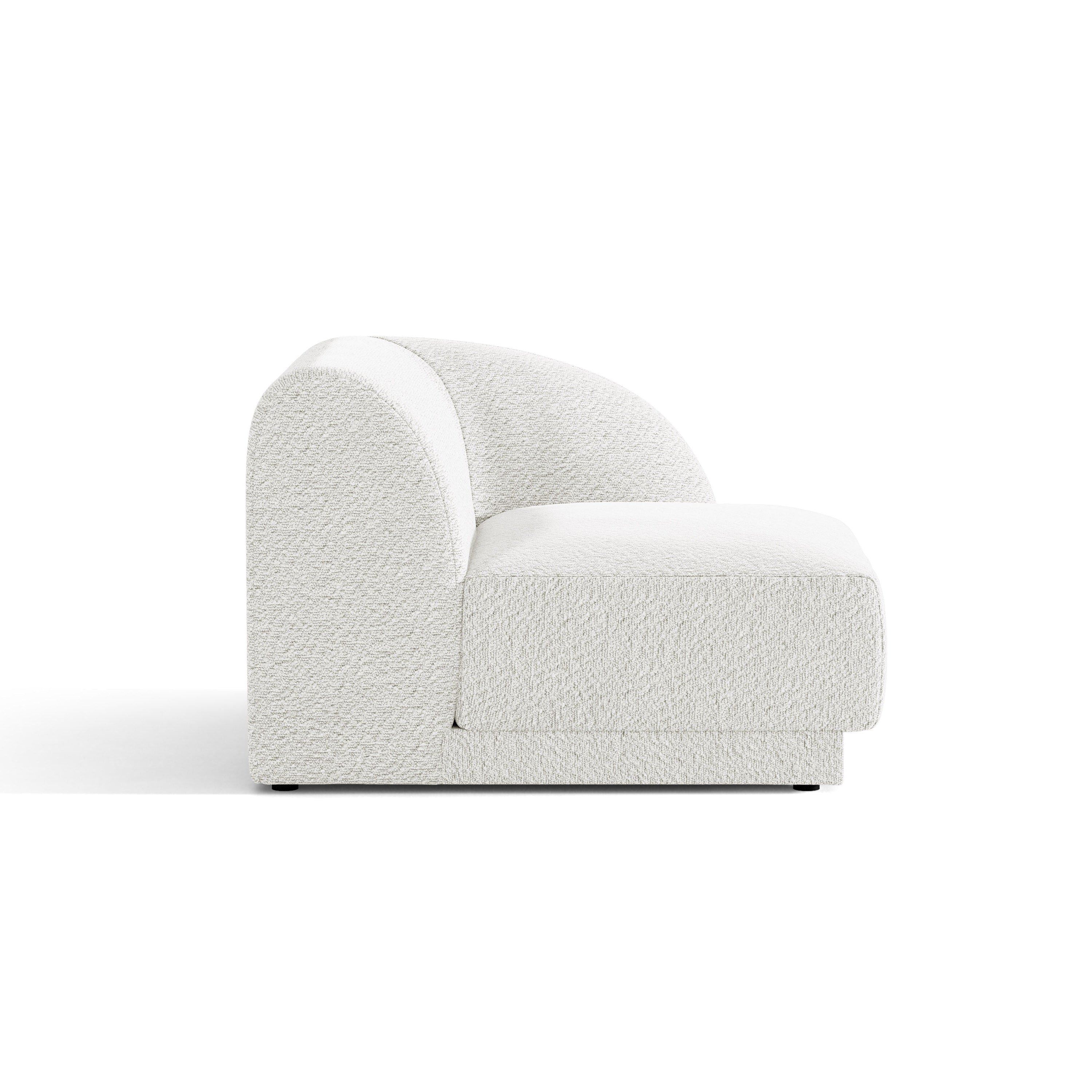 Sofa modulárna MILEY - pravý modul biely boucle