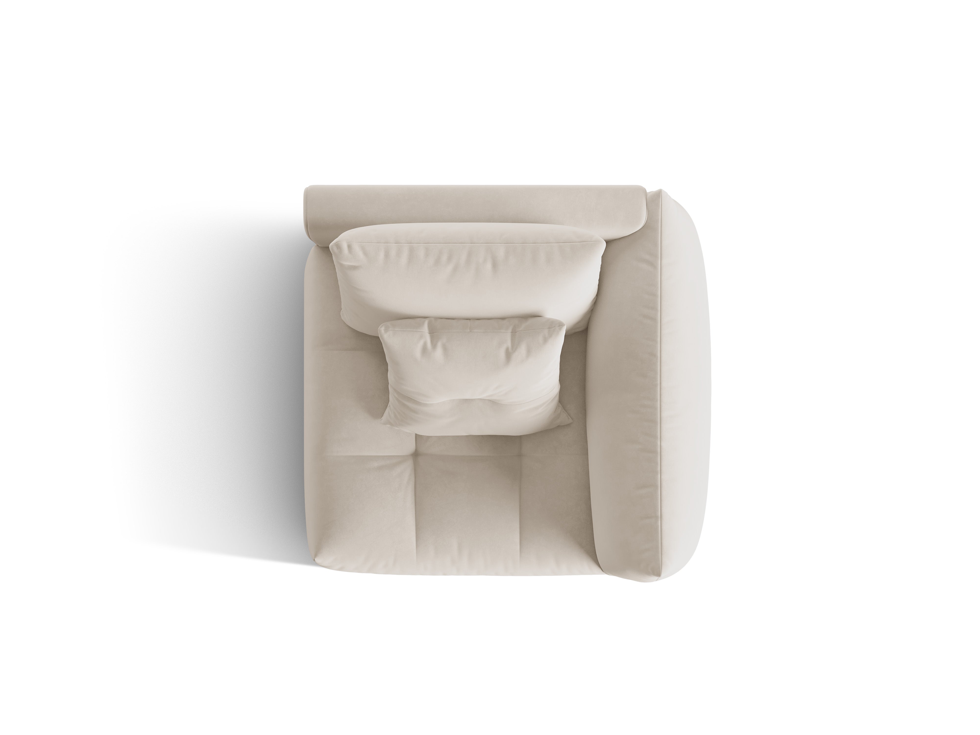 Sofá modulová zamatová BLOOM - pravý prvok ecru