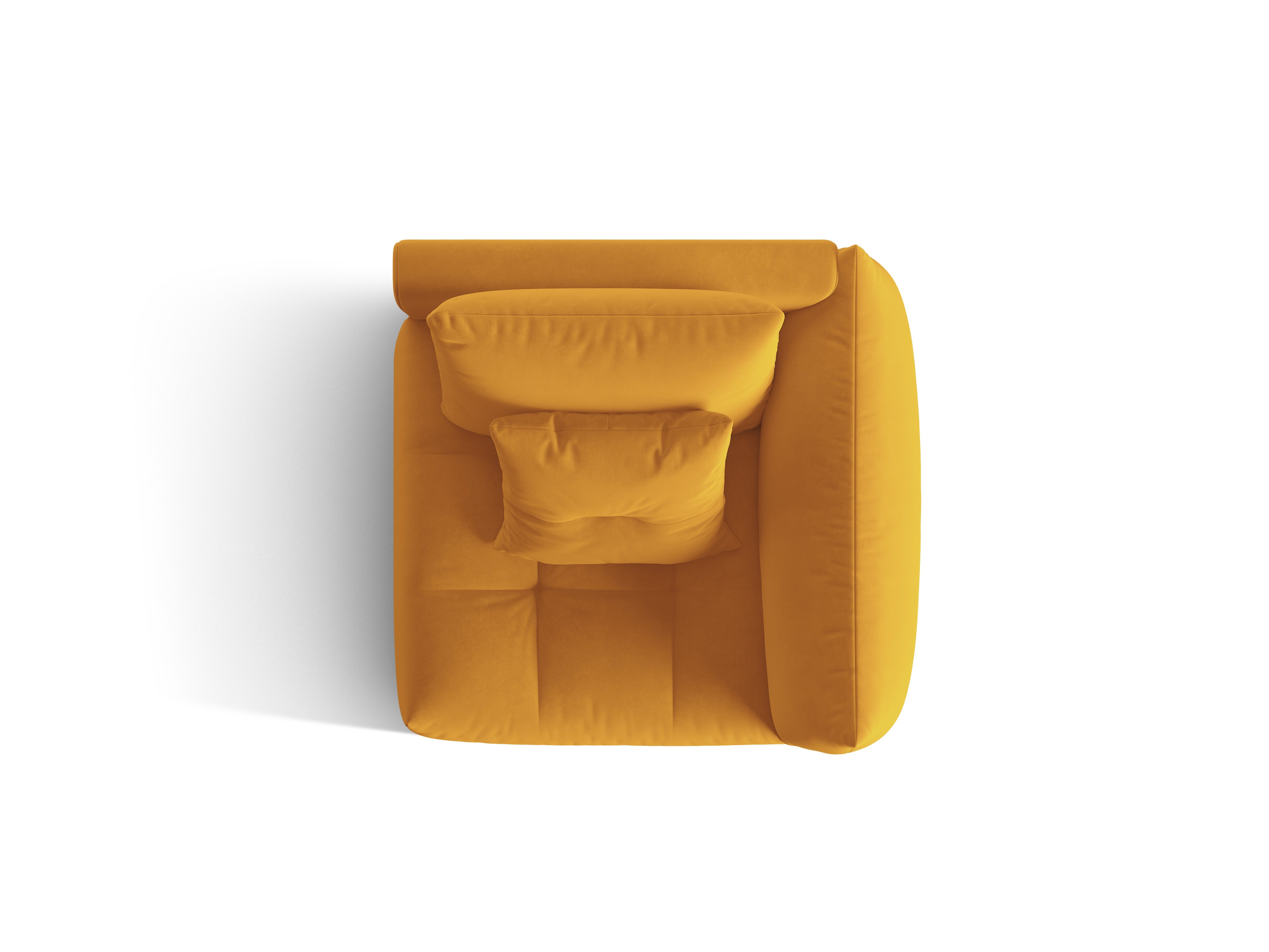 Sofá modulová zamatová BLOOM - pravý prvok žltý