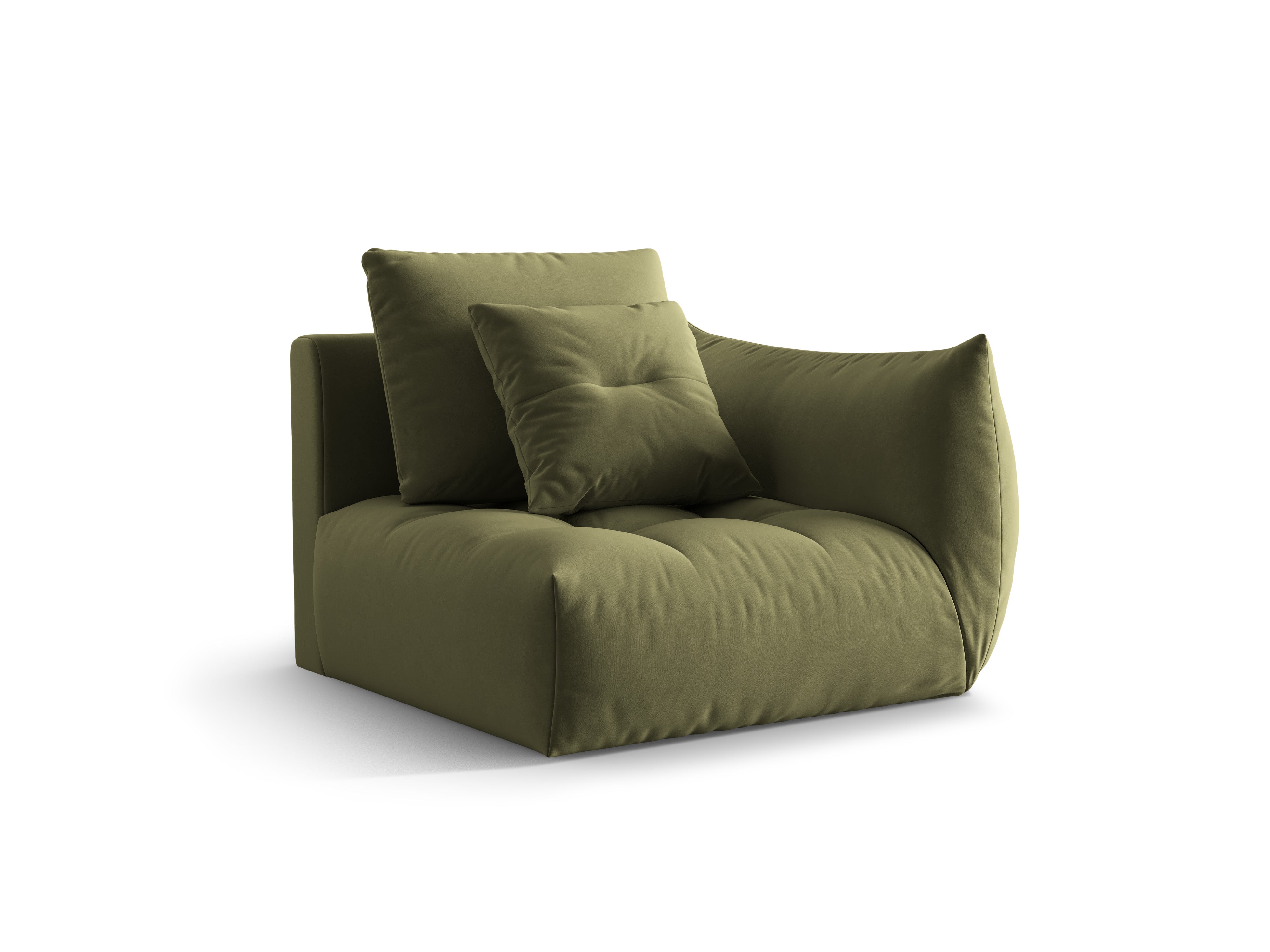 Velvet modular sofa BLOOM - right-side element green
