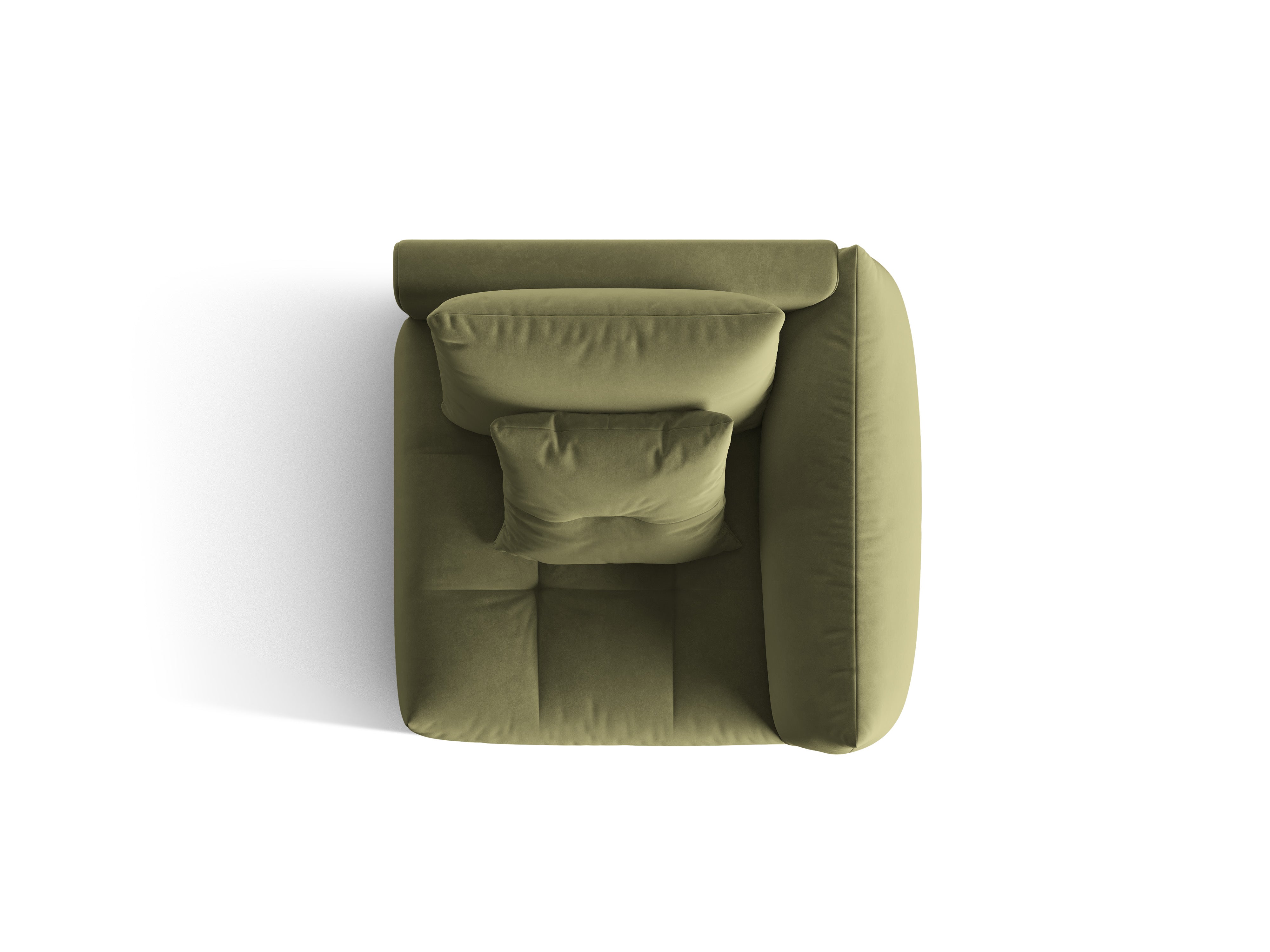 Velvet modular sofa BLOOM - right-side element green