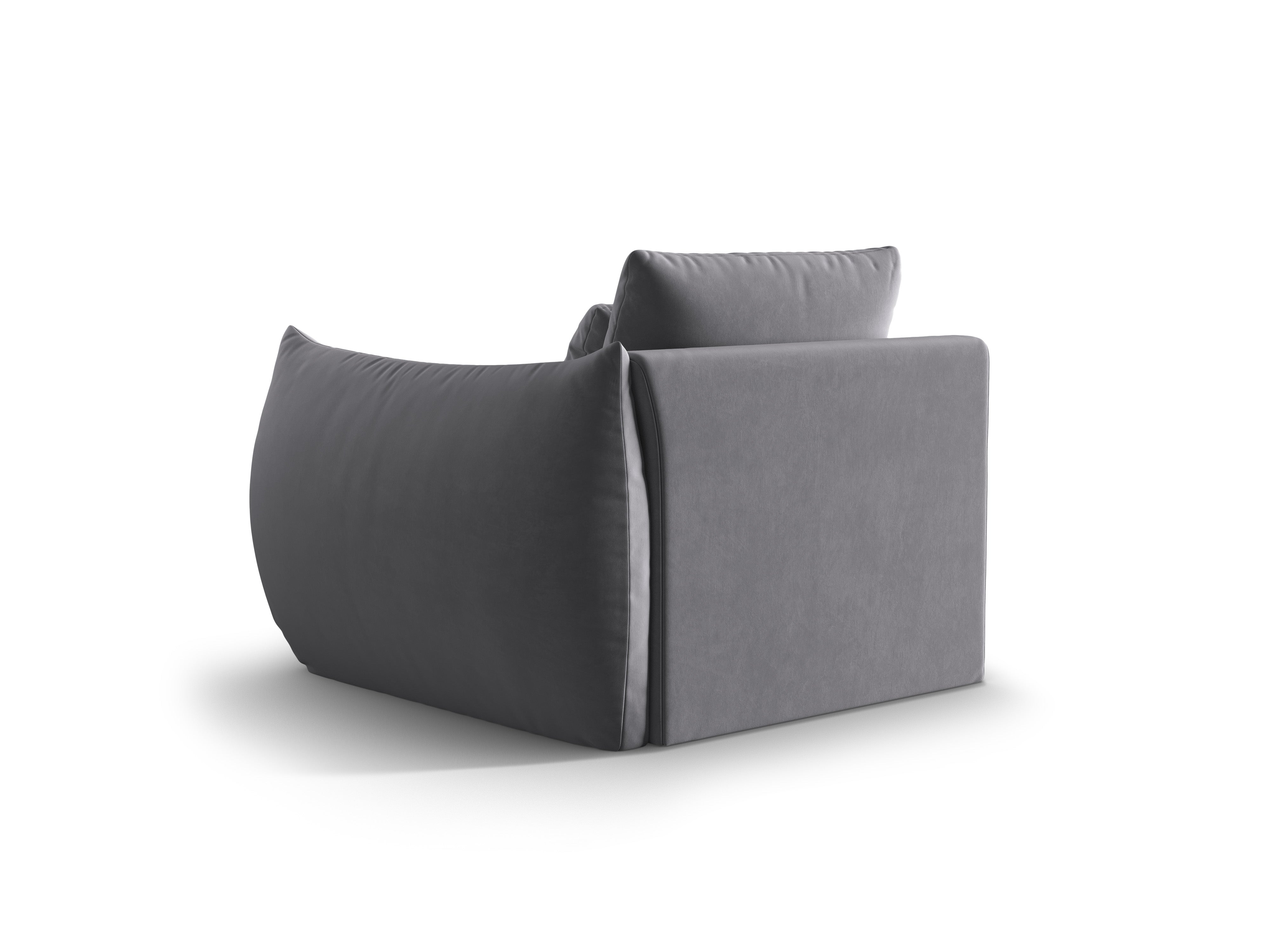 Velvet modular sofa BLOOM - right-side element dark gray