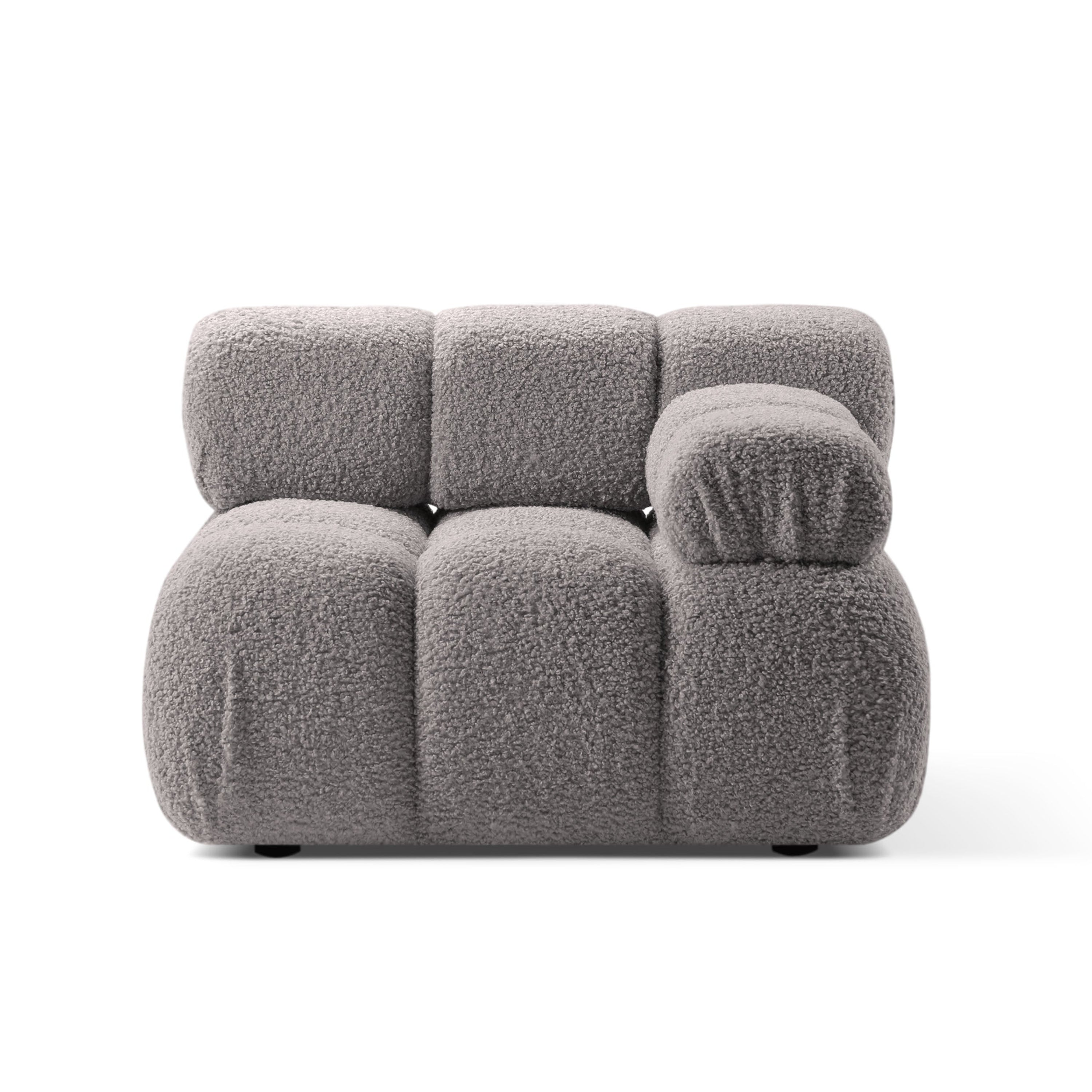 Sofa modulárna BELLIS - pravý modul šedý boucle