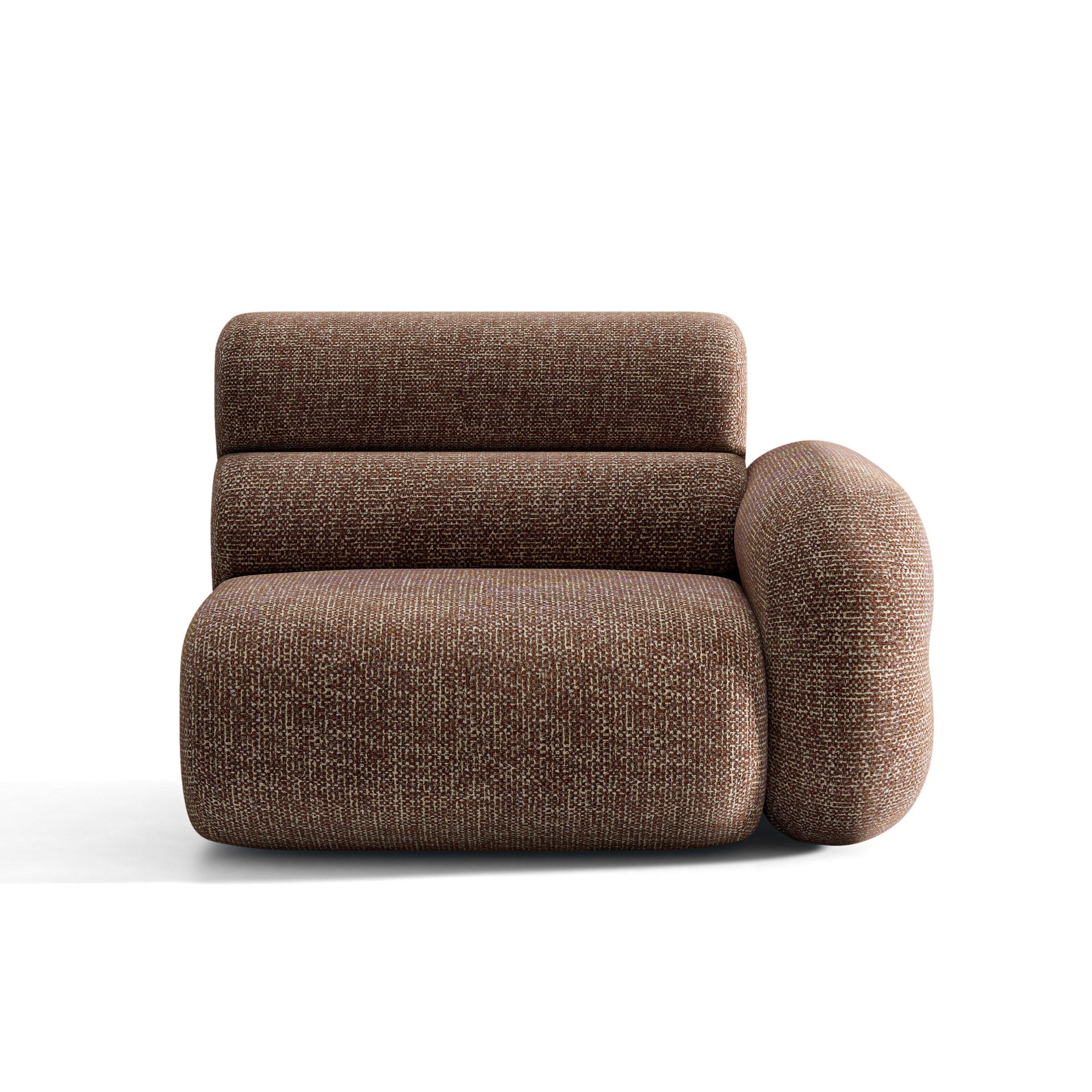 Sofa modulárna NEO - pravý modul hnedý melír