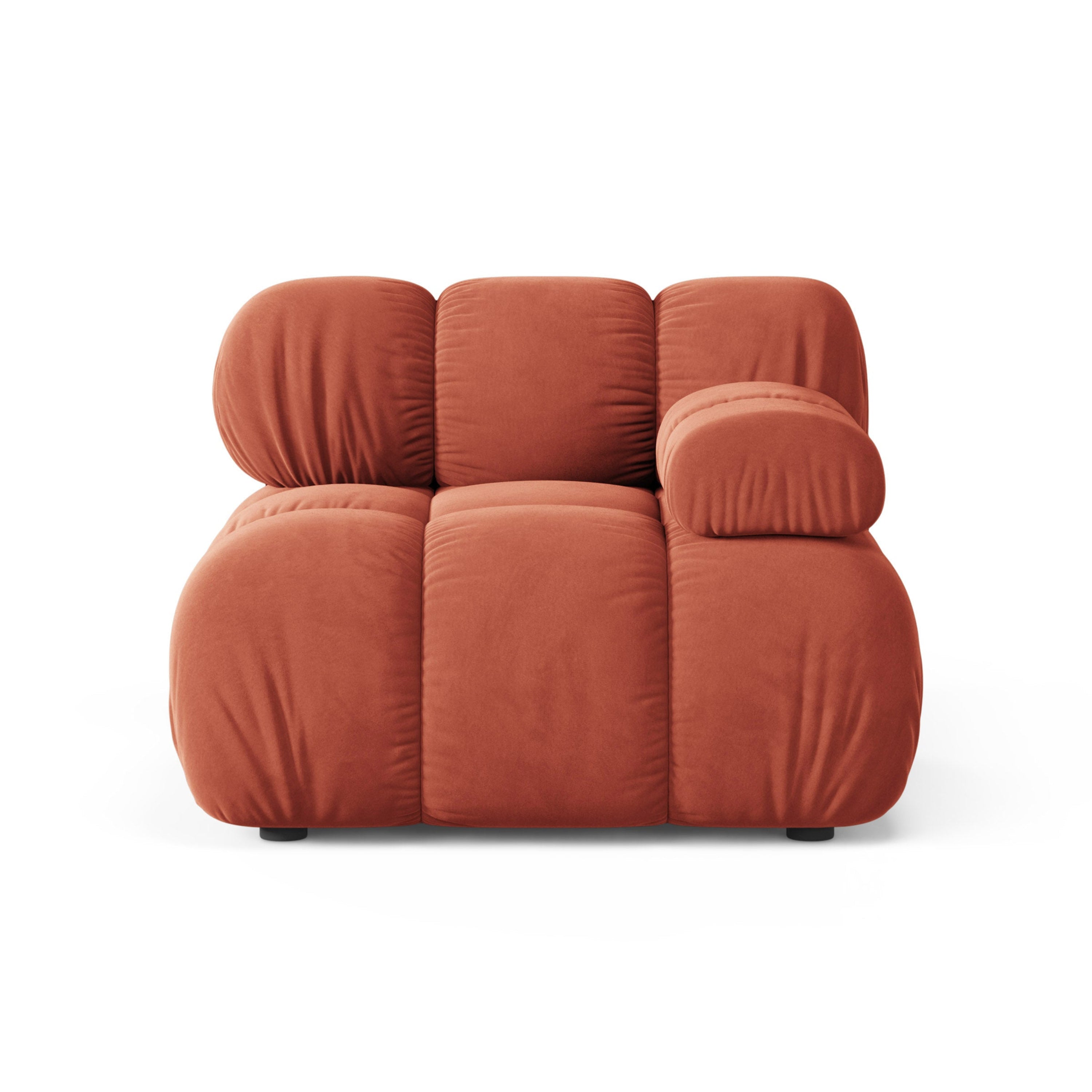 Sofa modulárna BELLIS - pravý modul v koralovom zamatovom prevedení