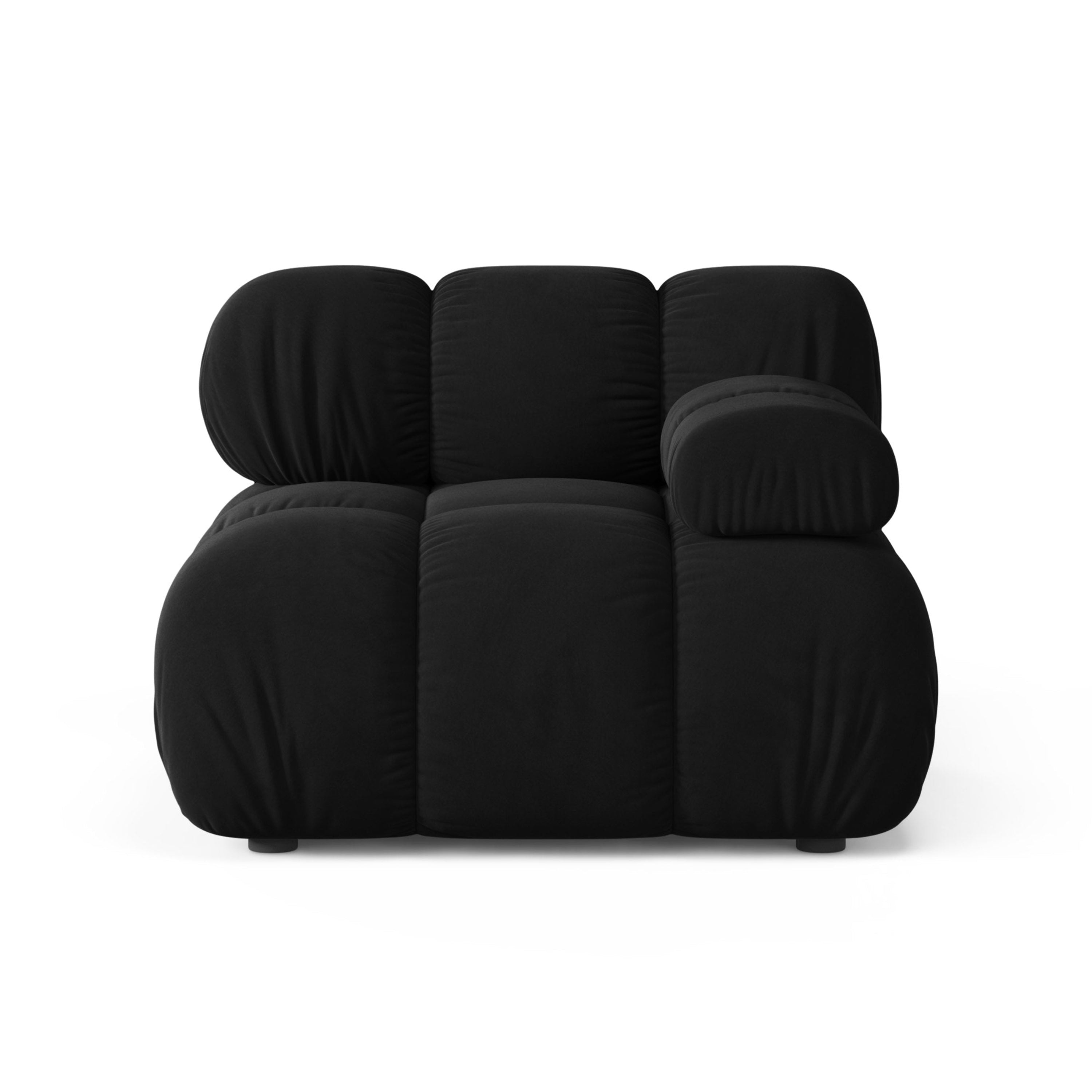 Sofa modulárna z jemného zamatového materiálu BELLIS - pravý modul čierny