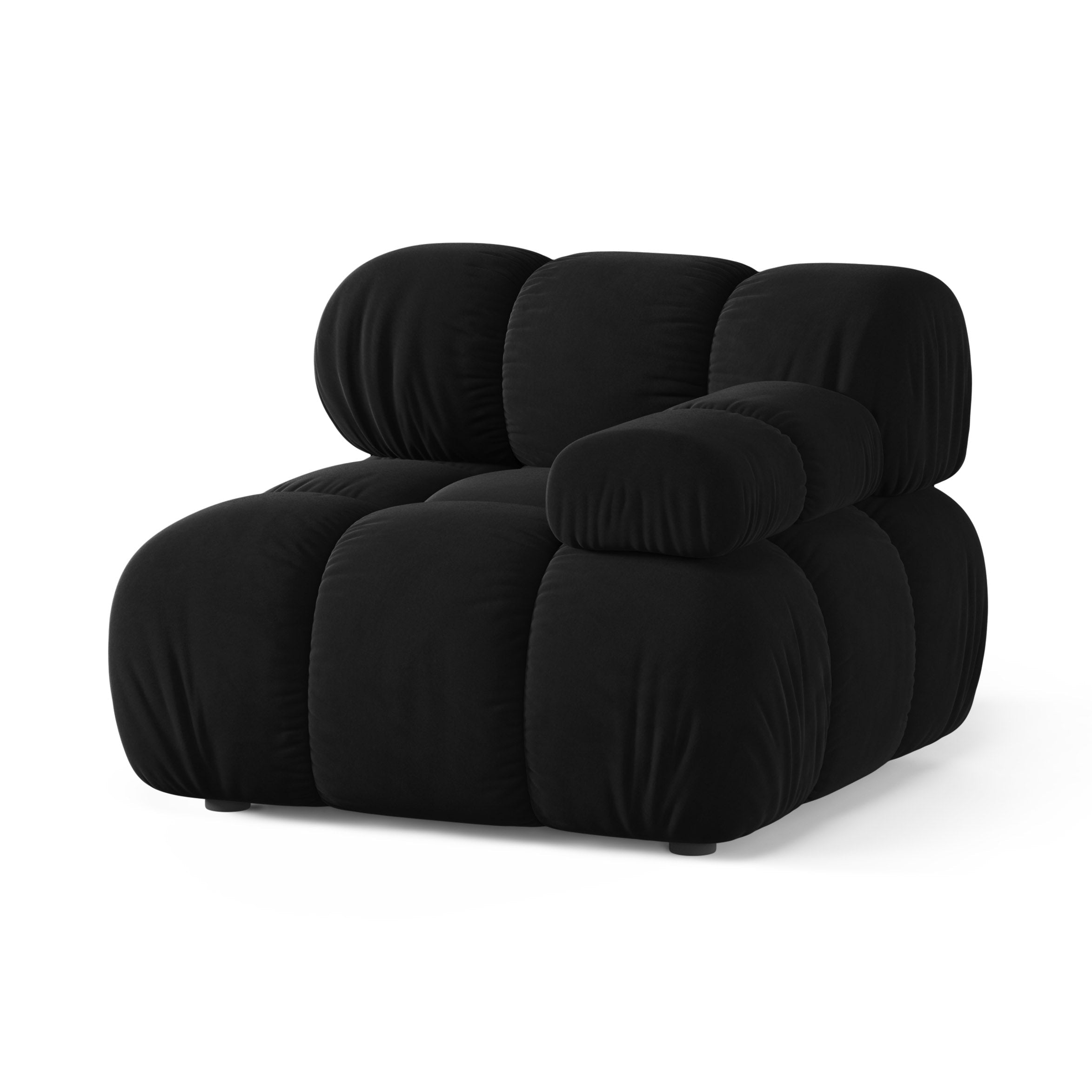 Sofa modulárna z jemného zamatového materiálu BELLIS - pravý modul čierny