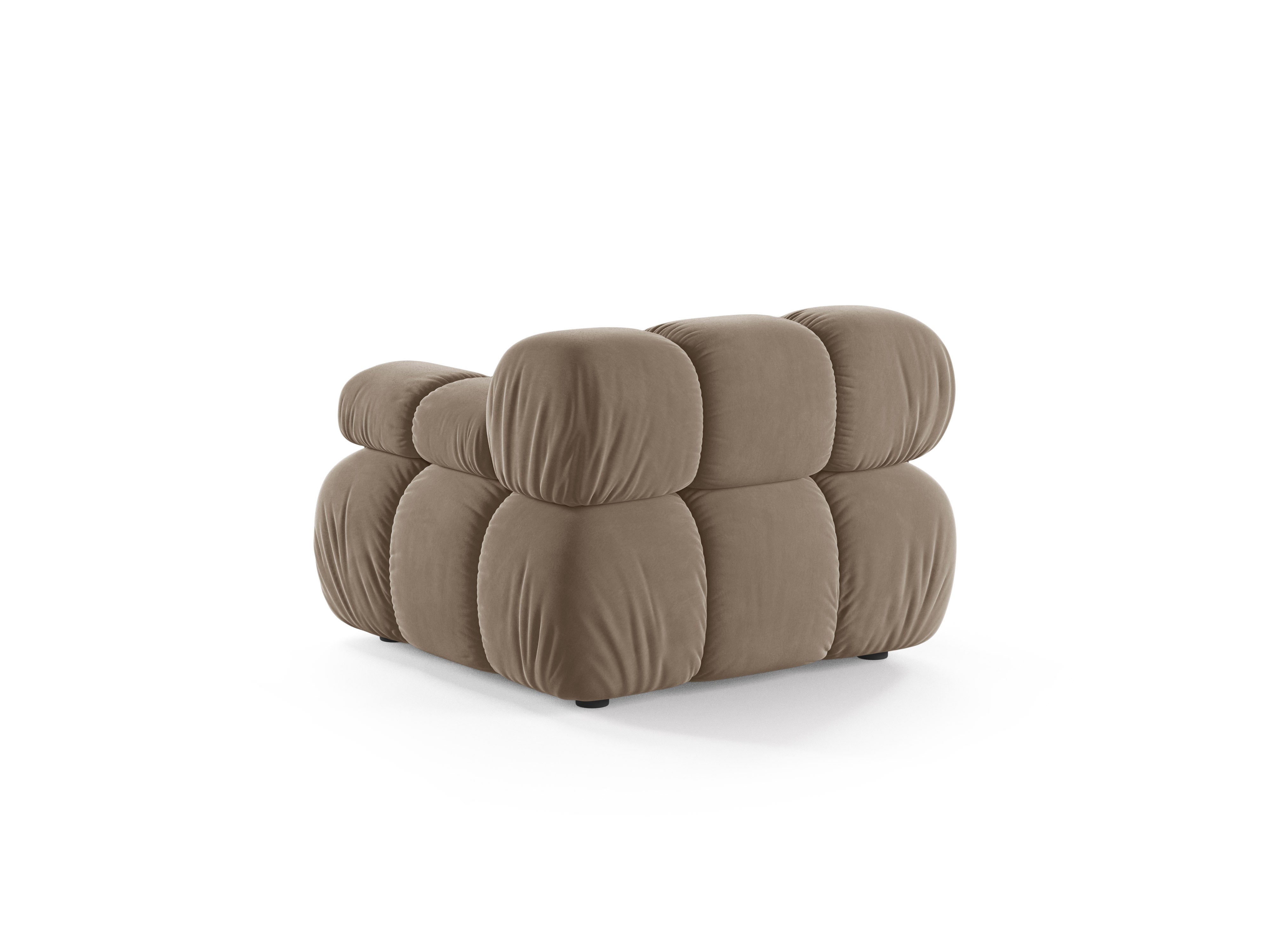 Sofa modulárna z jemného zamatového materiálu BELLIS - pravý modul v odtieni cappuccino