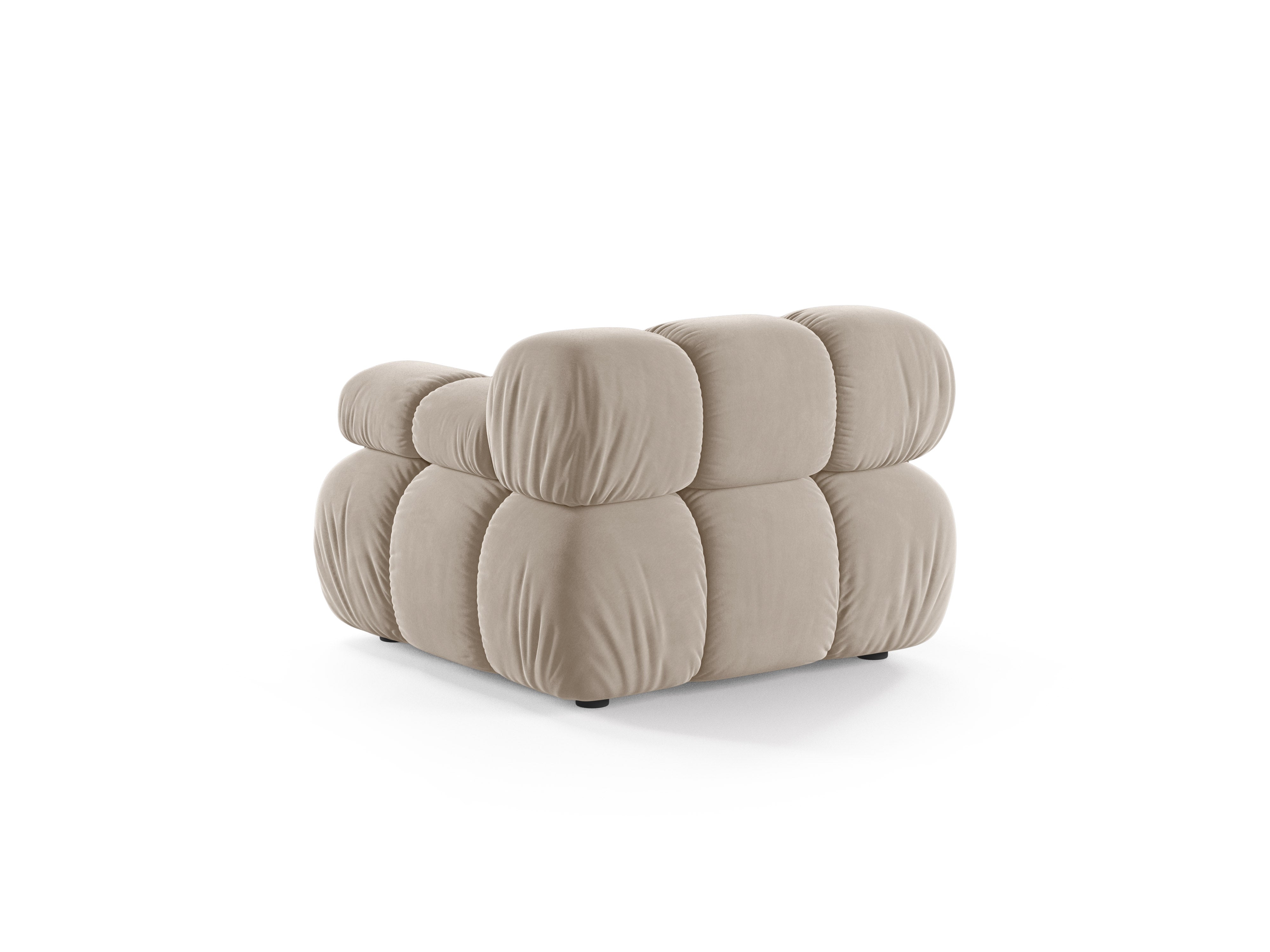 Sofa modulárna z jemného zamatového materiálu BELLIS - pravý modul v béžovej farbe