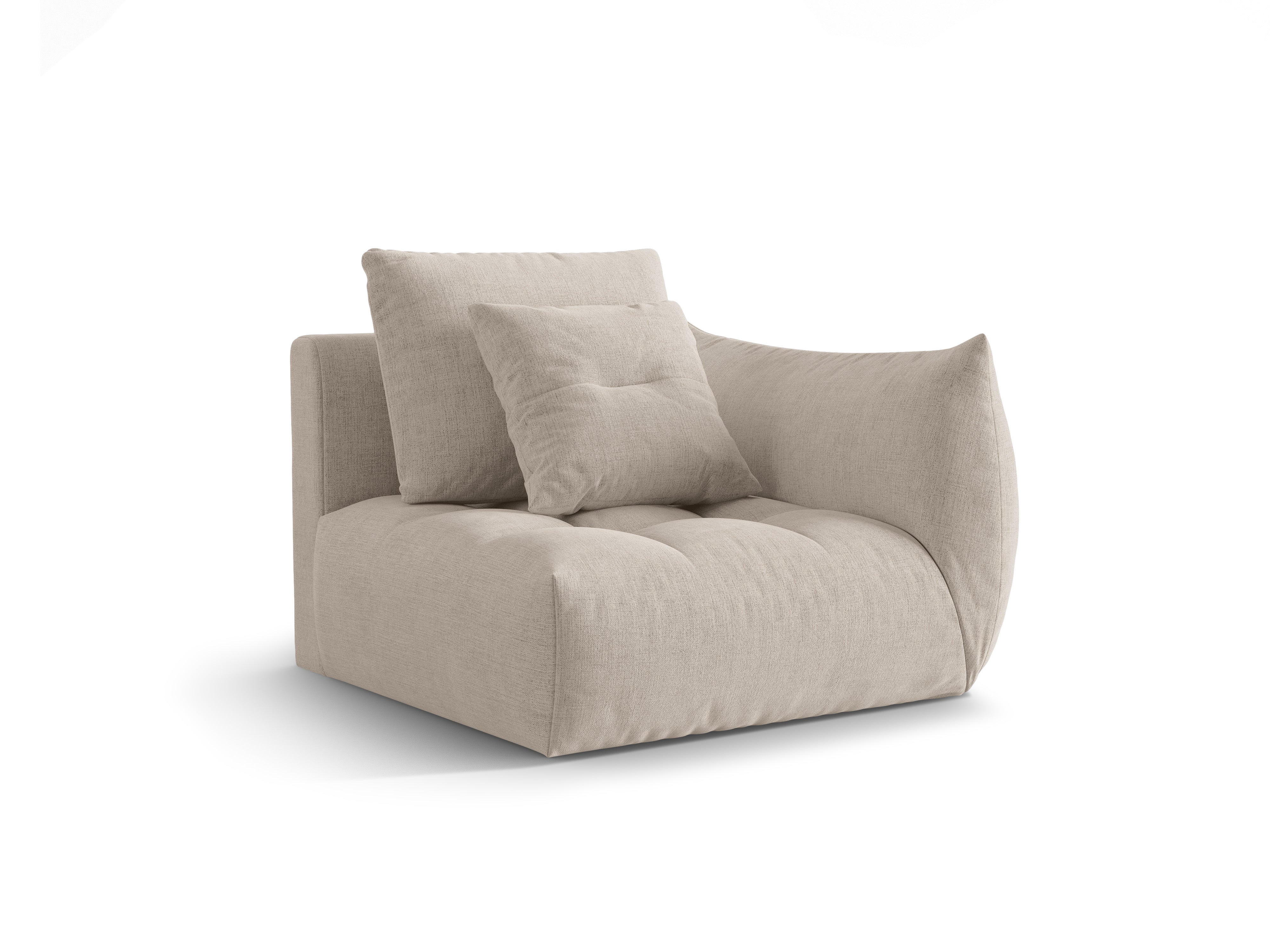 Modulárna pohovka BLOOM - pravý prvok tmavobéžový šenil