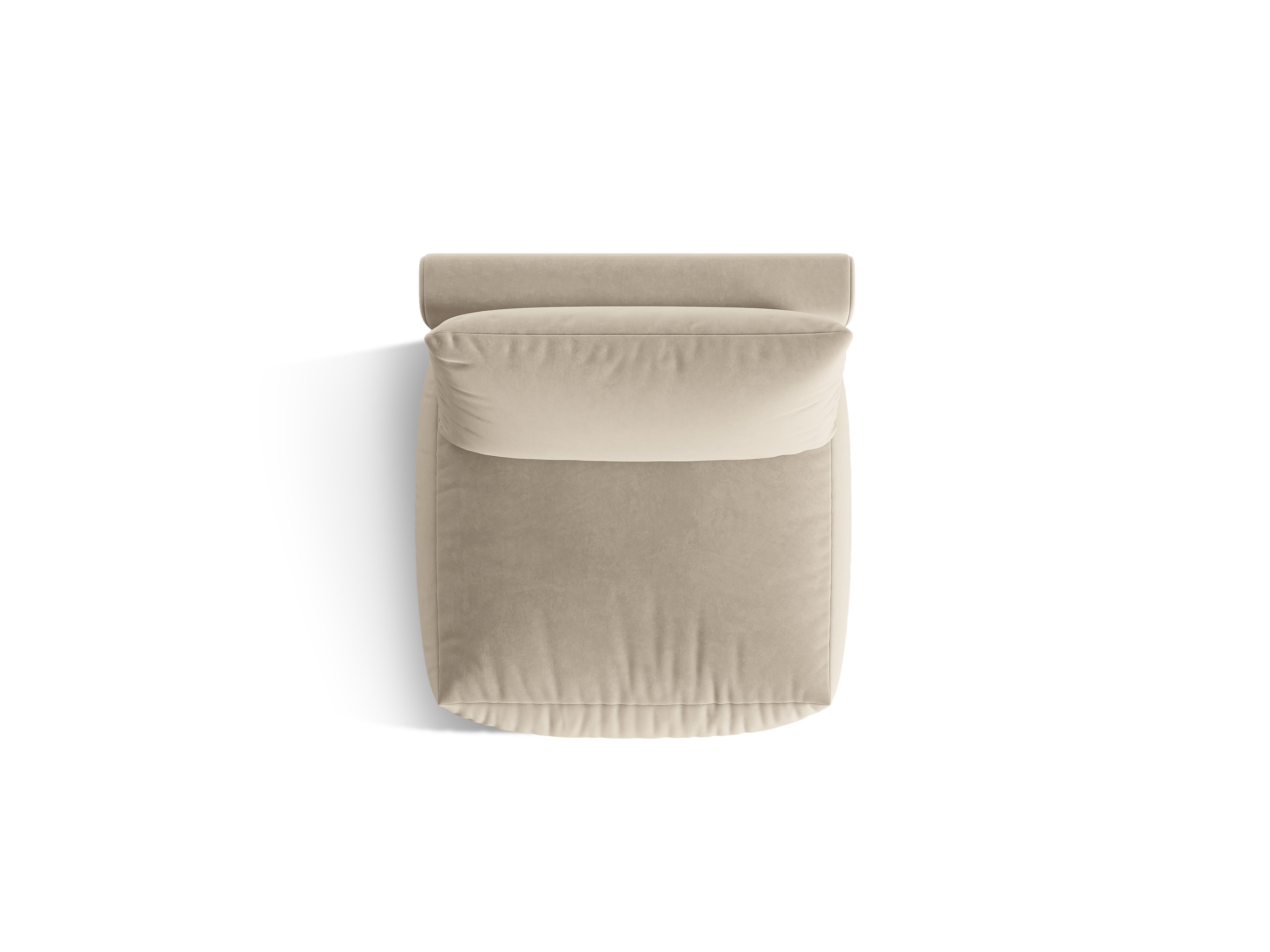 CHRIS Velvet Modular Sofa - Central Element Ecru