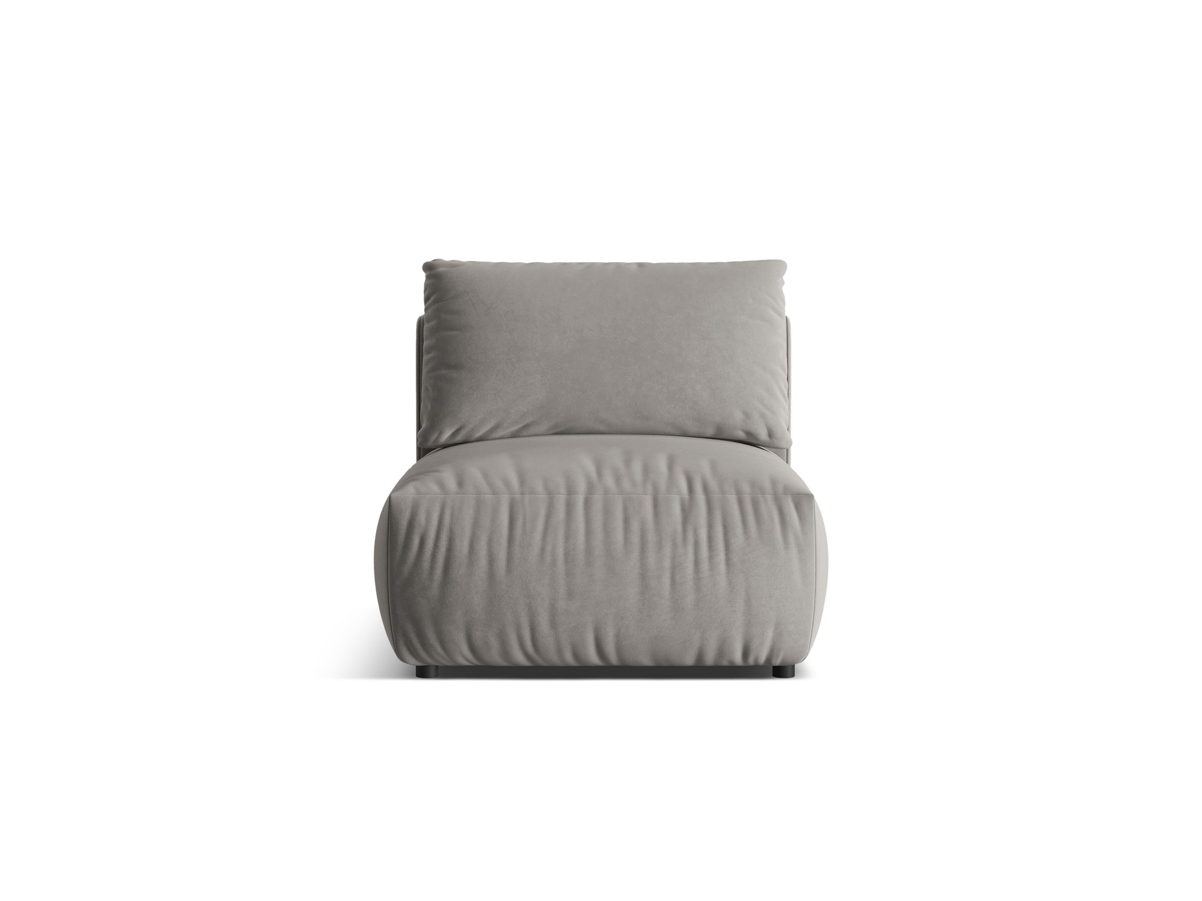 CHRIS Velvet Modular Sofa - Central Element Gray