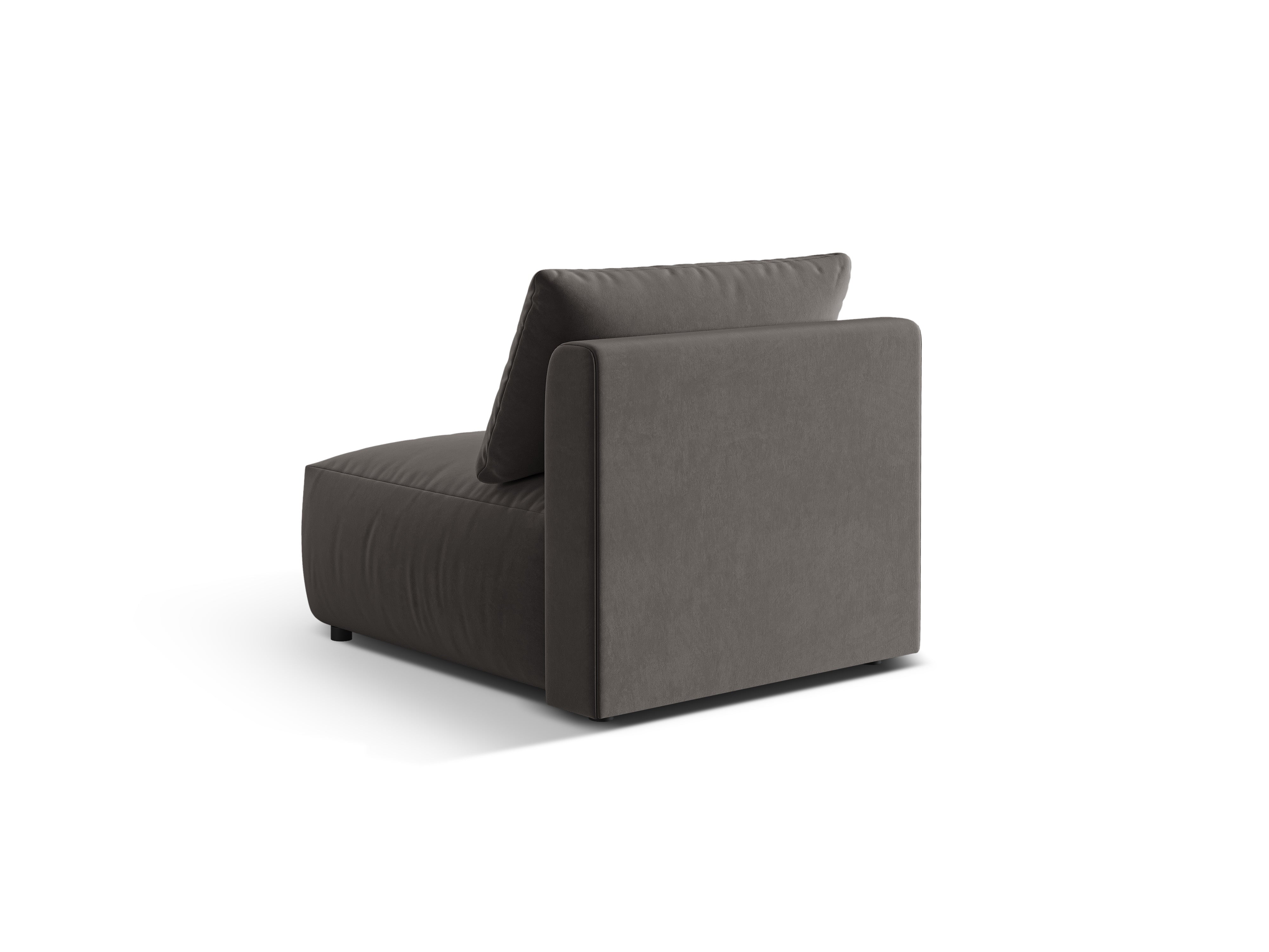 Sofá modulová zamatová CHRIS - stredný prvok tmavosivý