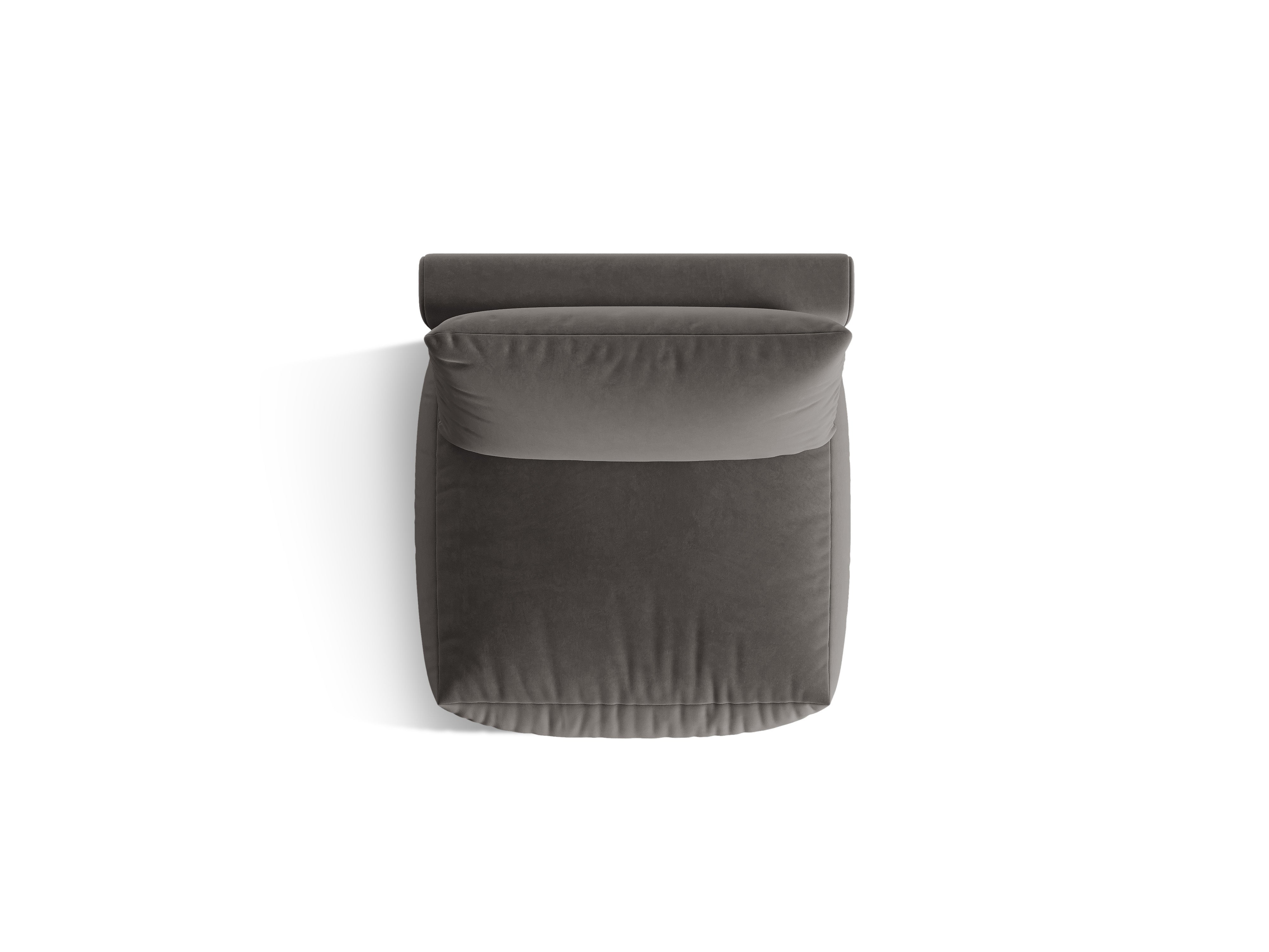 Sofá modulová zamatová CHRIS - stredný prvok tmavosivý