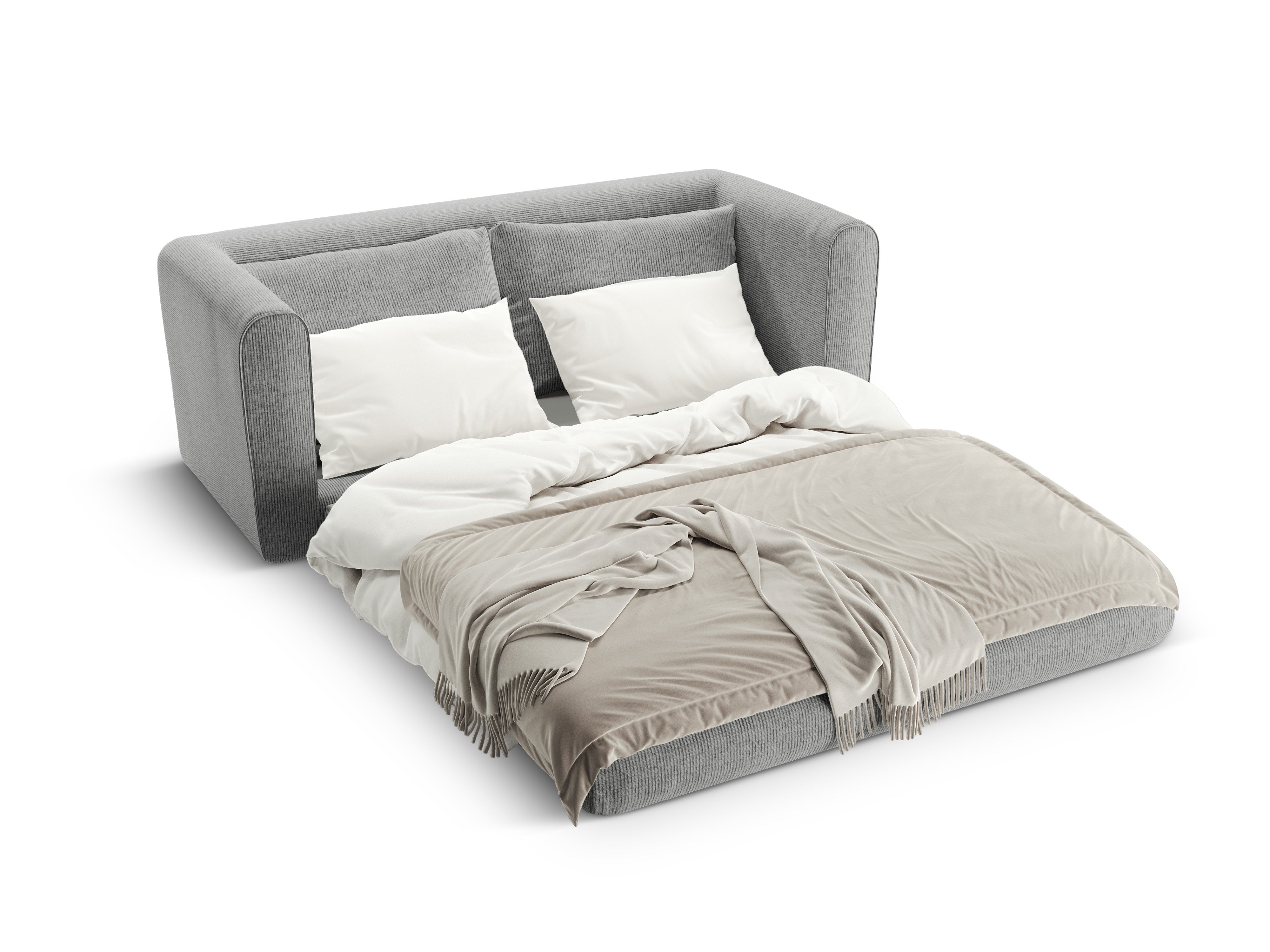 2-Seater Sofa with Sleeping Function LIDO Warm Gray Melange