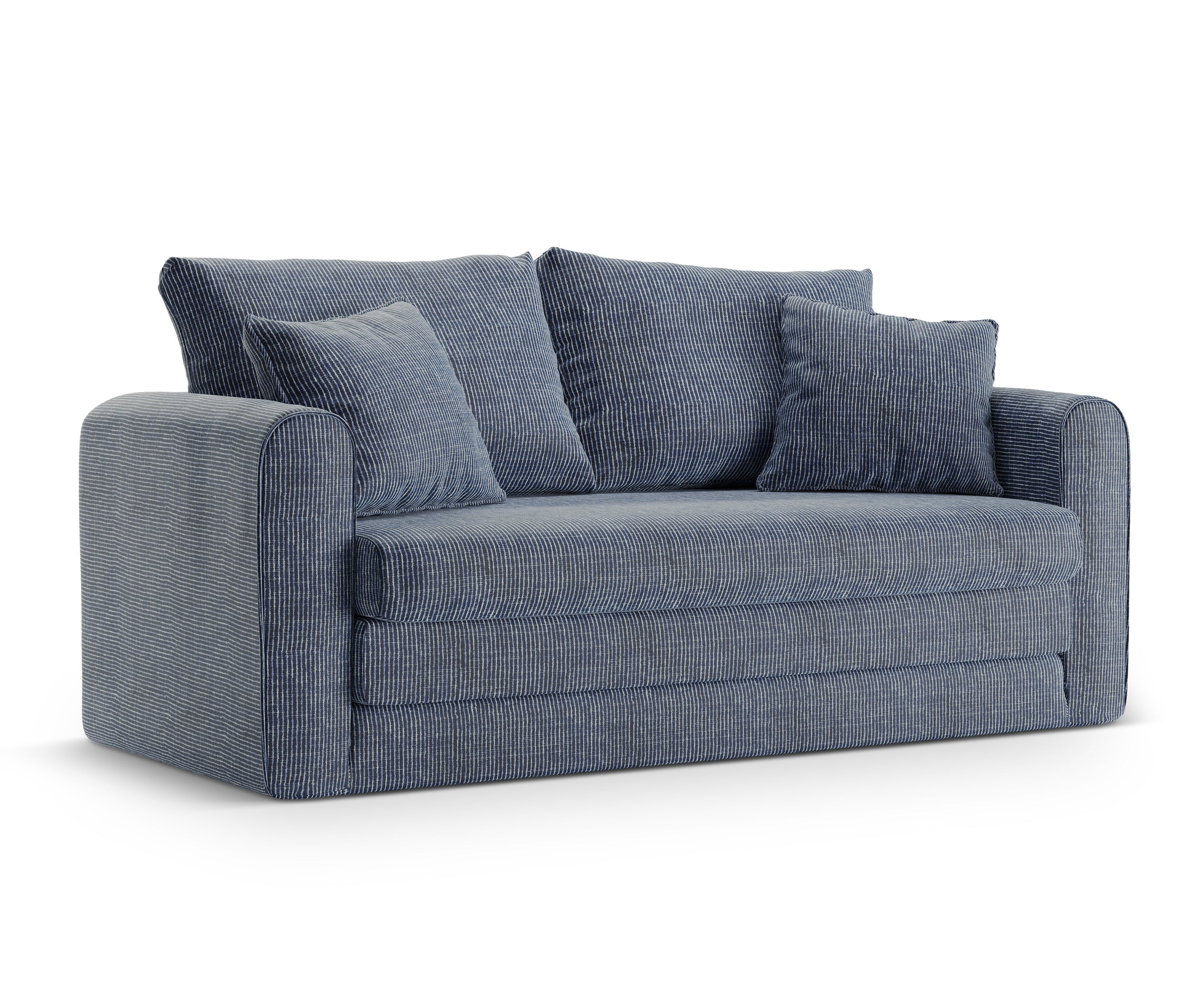 2-Seater Sofa with Sleeping Function LIDO Blue Melange
