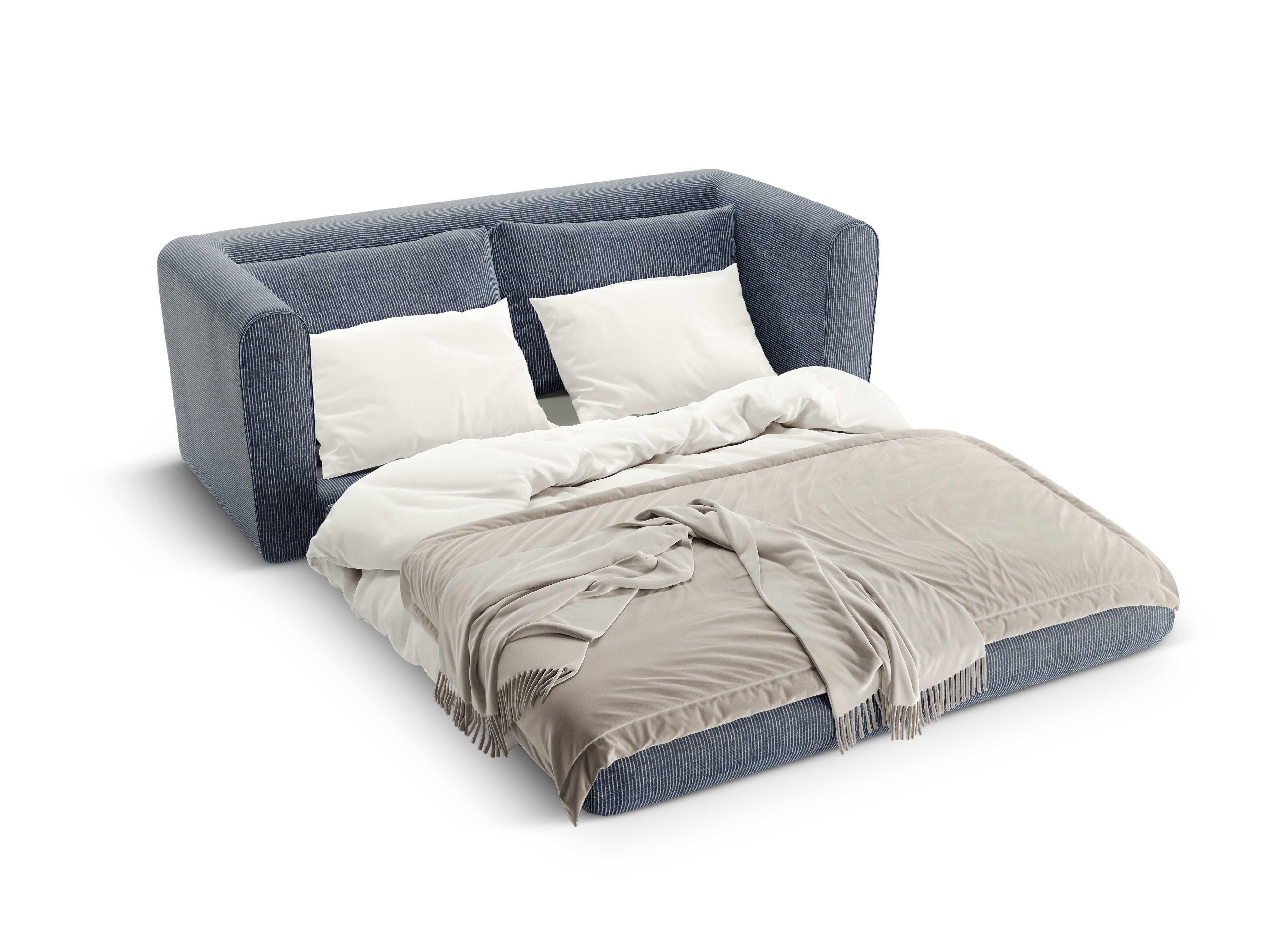2-Seater Sofa with Sleeping Function LIDO Blue Melange
