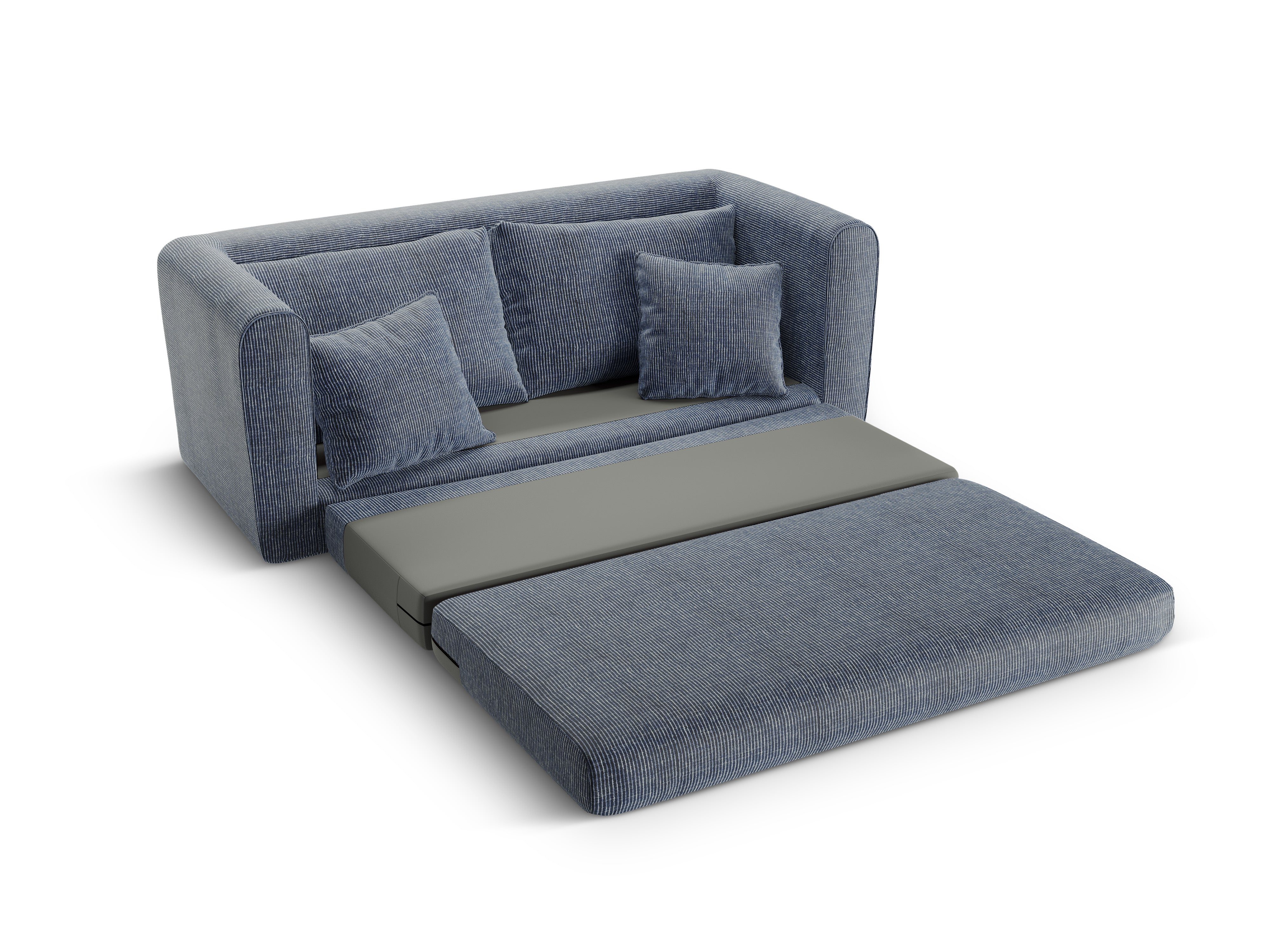 2-Seater Sofa with Sleeping Function LIDO Blue Melange