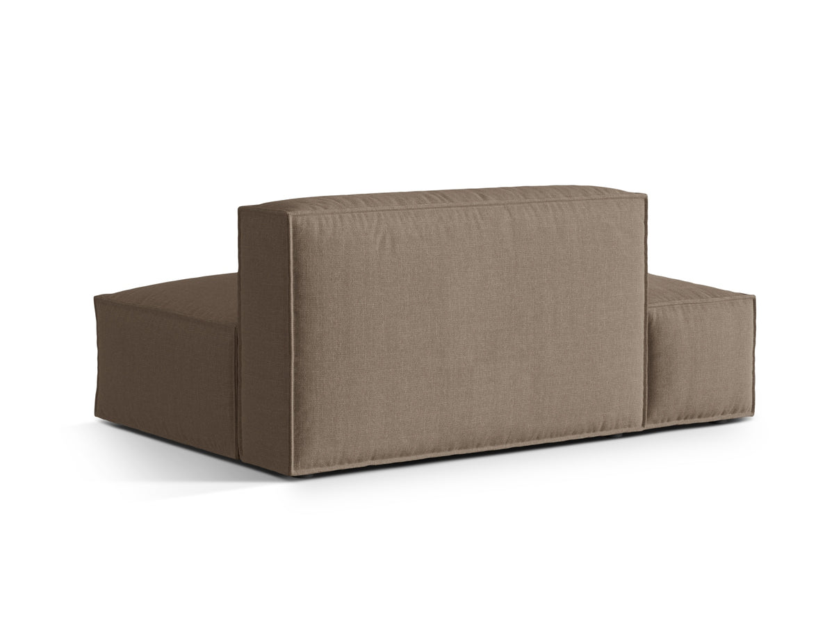 Sofa 3-osobowa z otomaną lewostronną NURIA cappuccino – ujęcie tylne