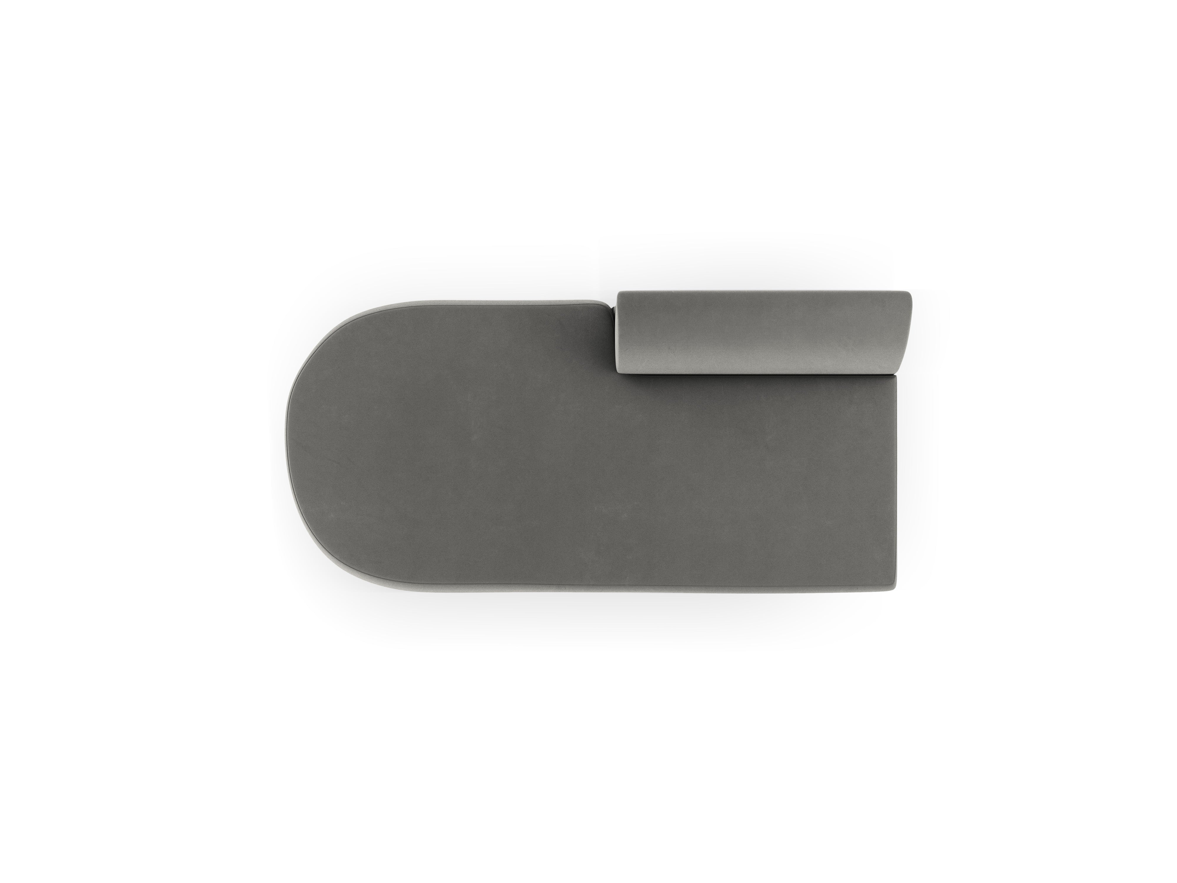 2-seater velvet left-facing chaise longue MILEY light gray