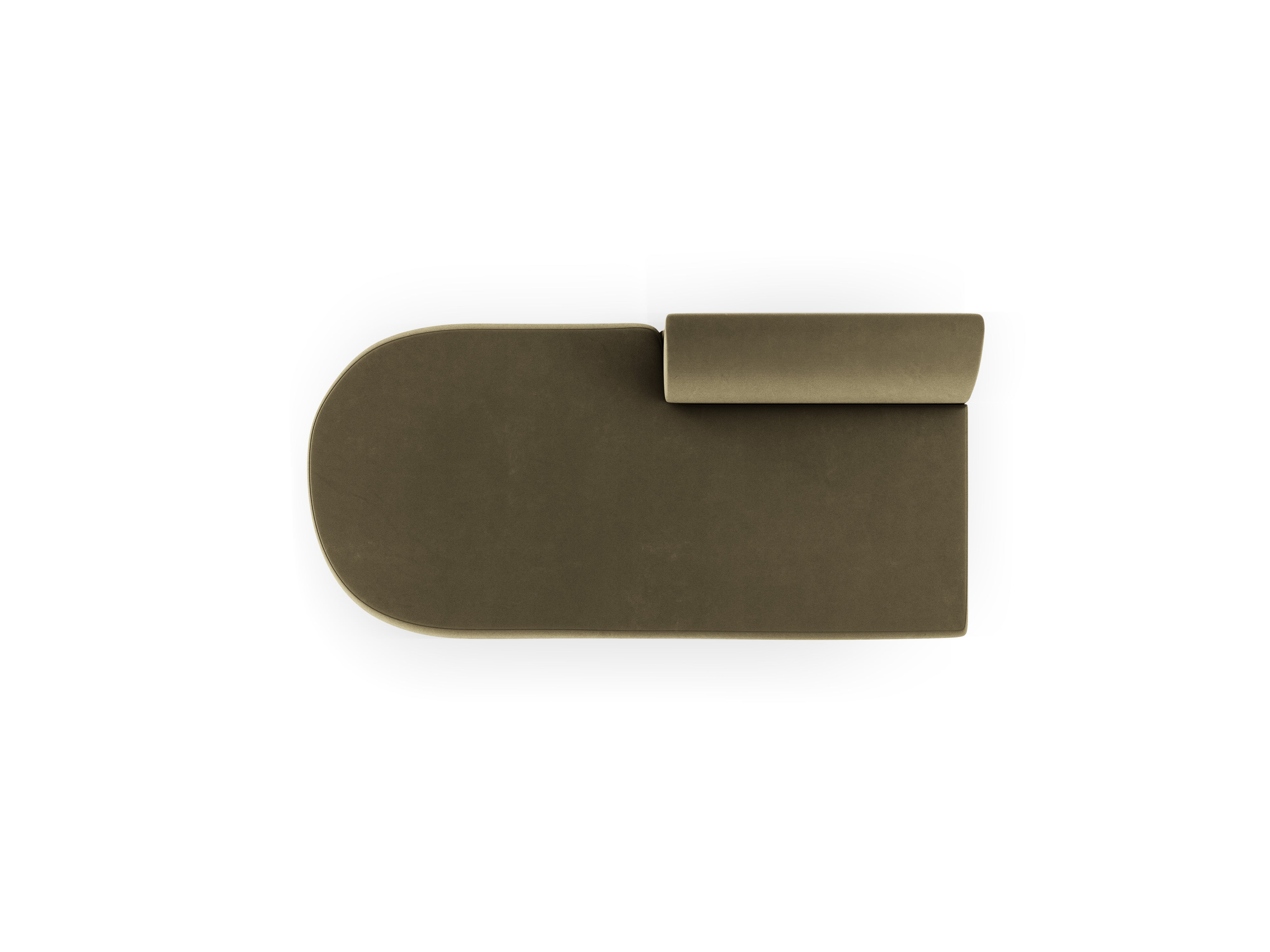 Dvojmiestny sametový ležadlo s ľavým umiestnením MILEY zelený