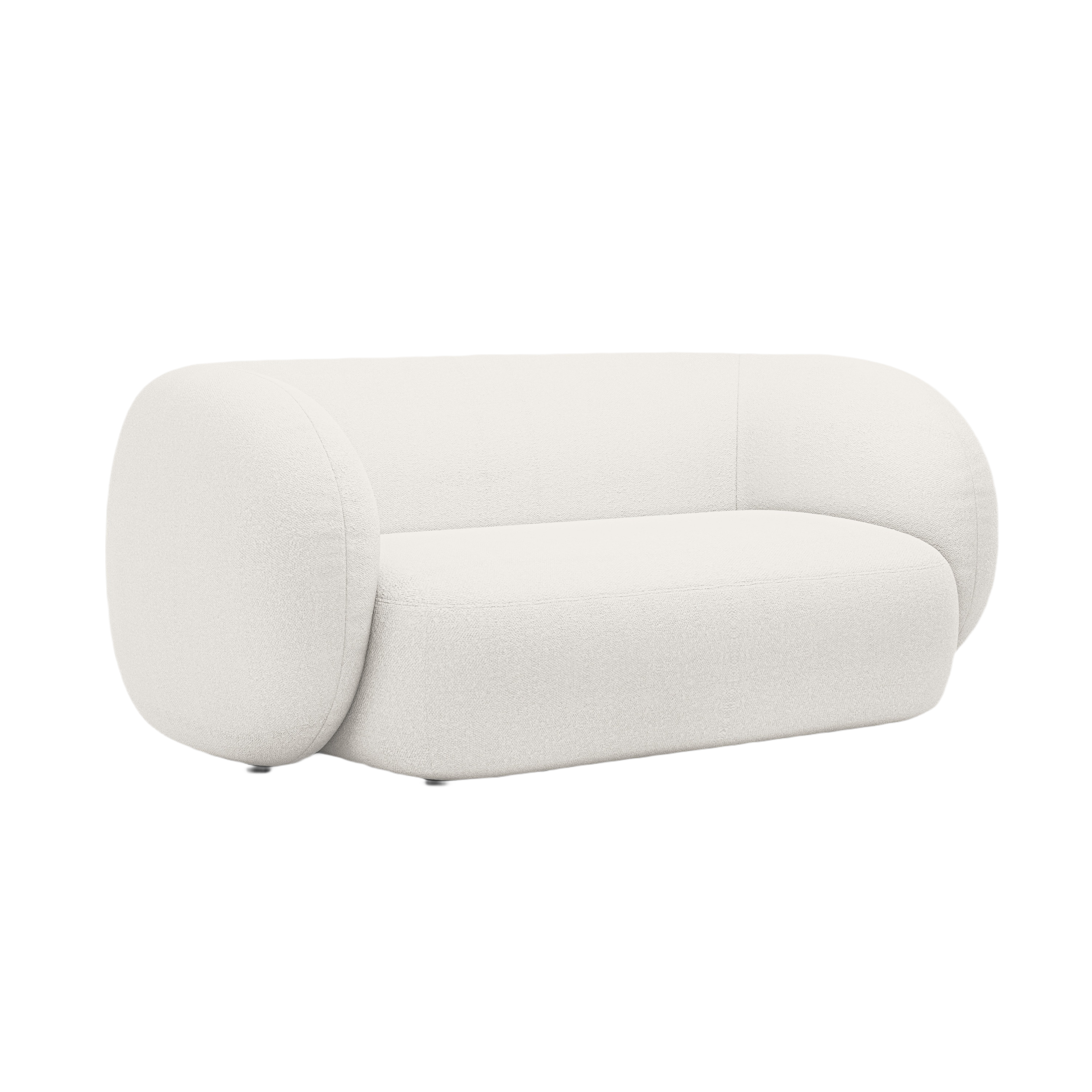 KATE white boucle 2-seater sofa