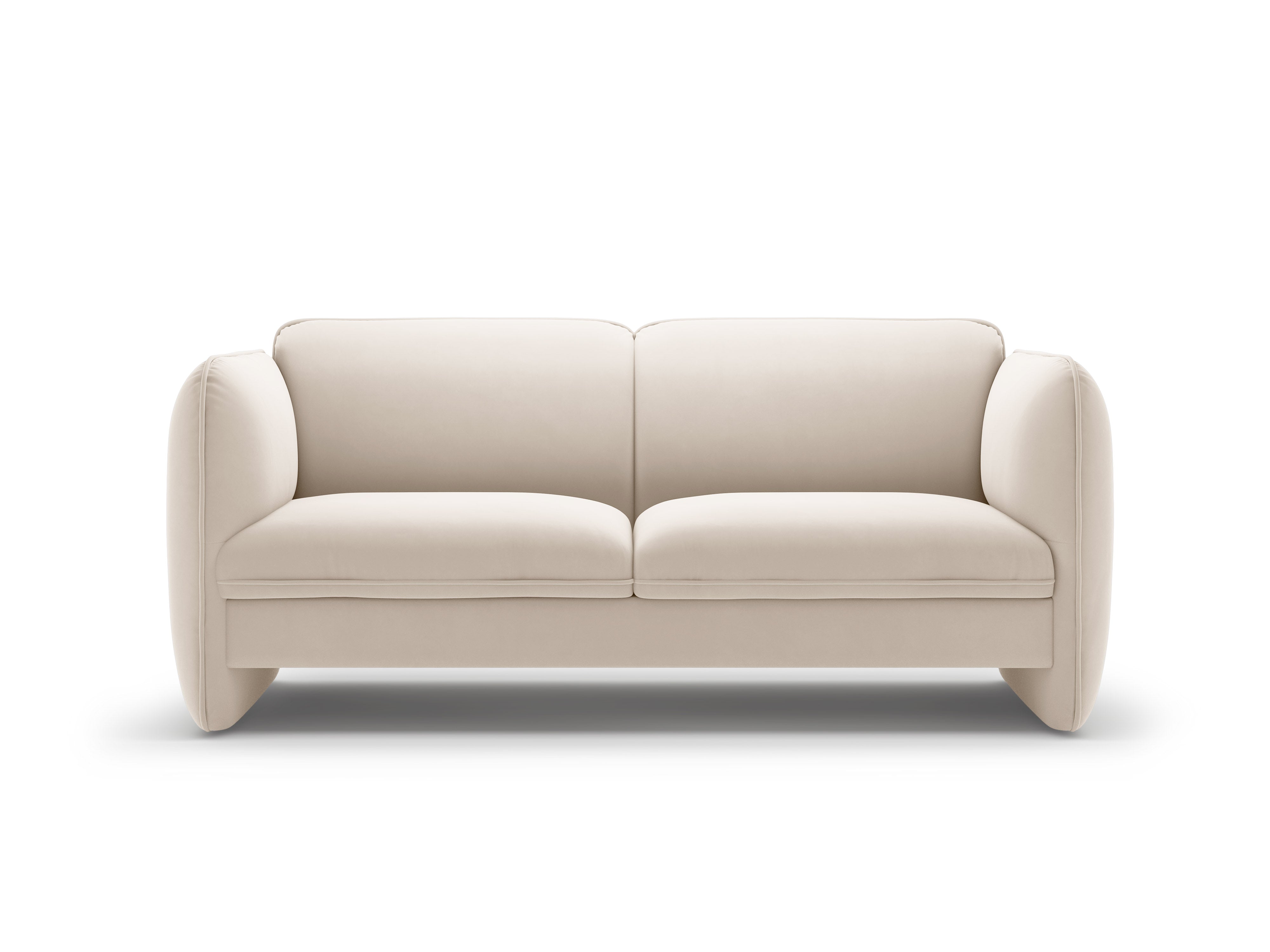 Sofa pre 2 osoby, zamatová GEORGIA, svetlo béžová