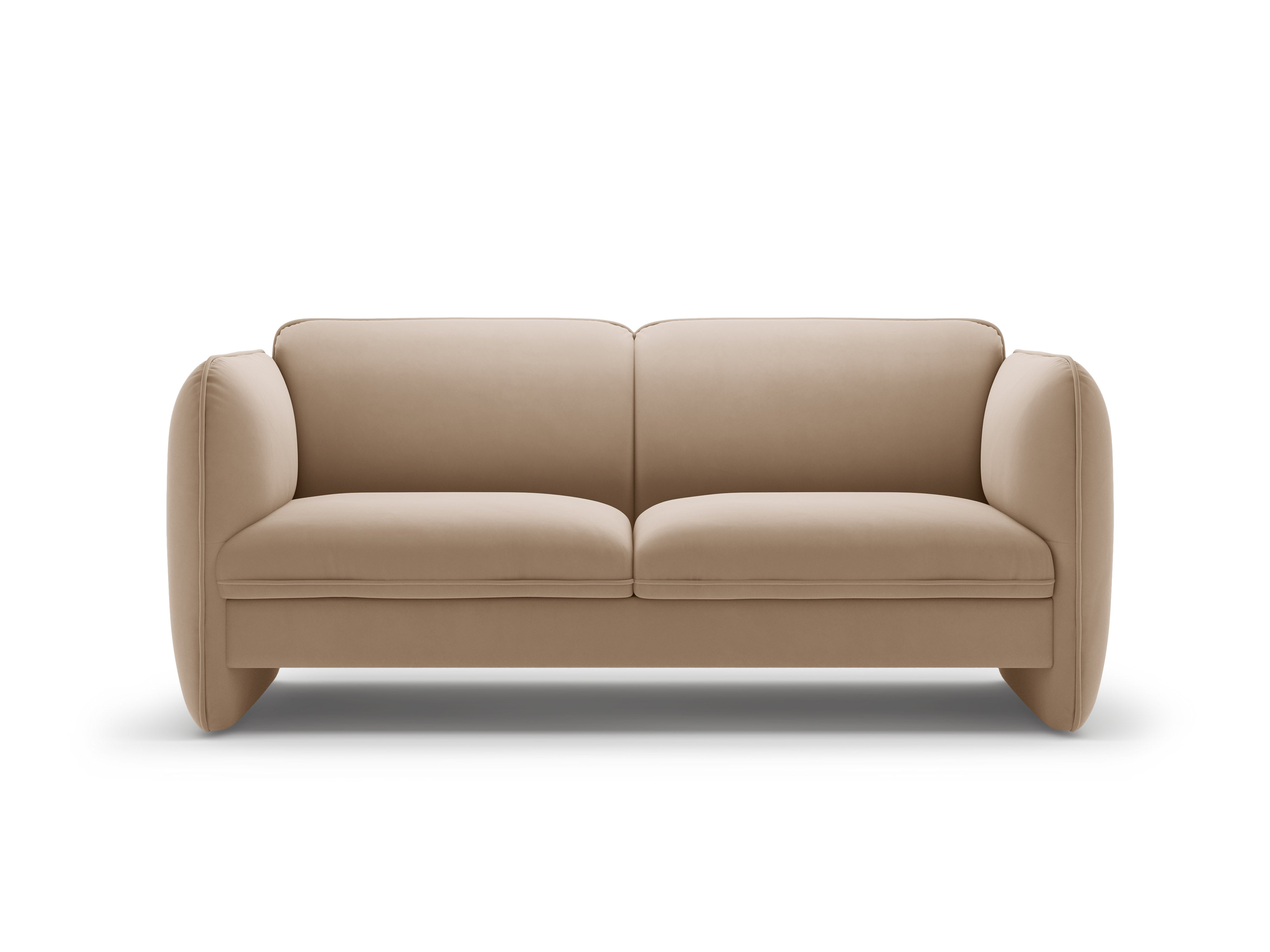Sofa pre 2 osoby z jemným zamatom GEORGIA v béžovej farbe