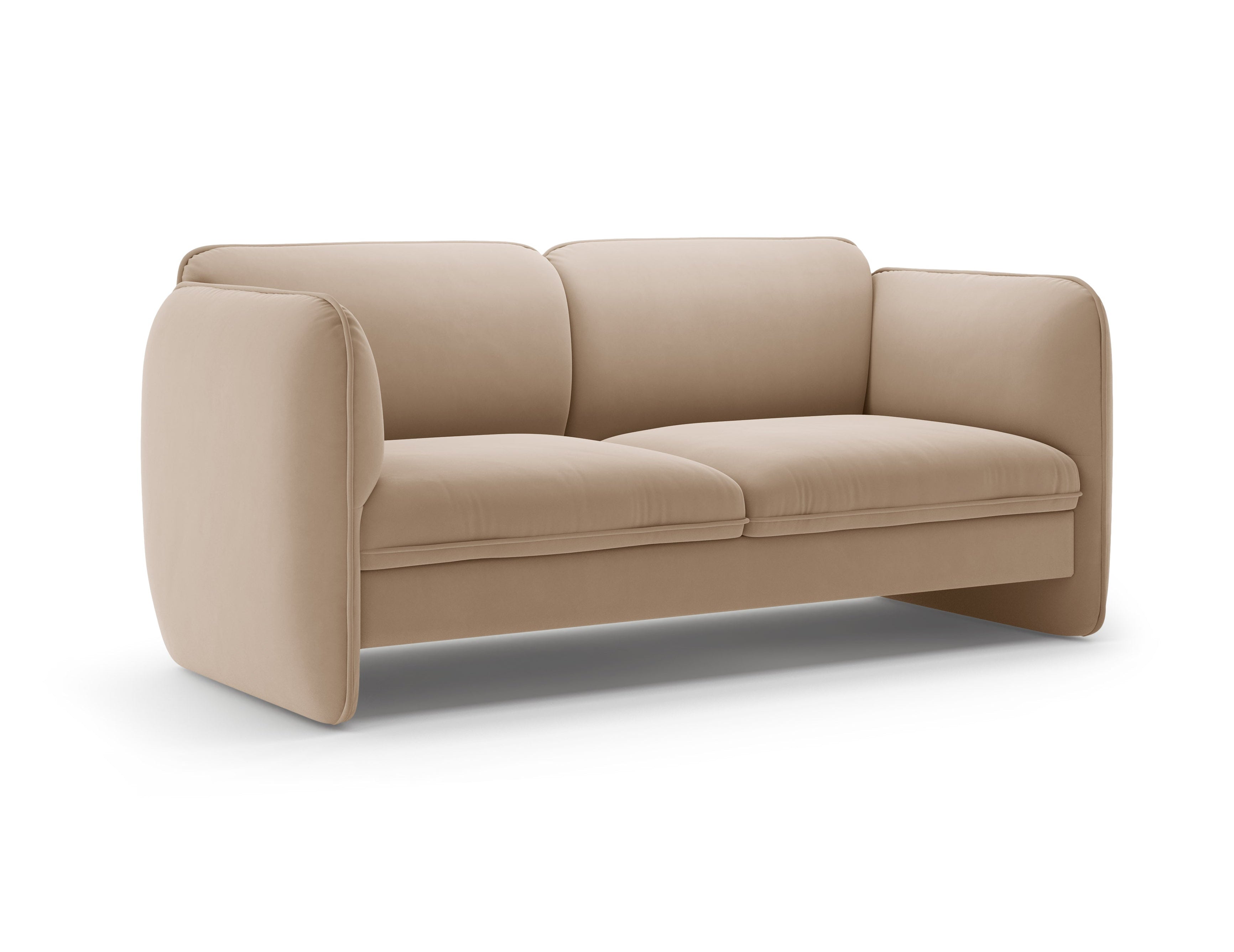 Sofa pre 2 osoby z jemným zamatom GEORGIA v béžovej farbe