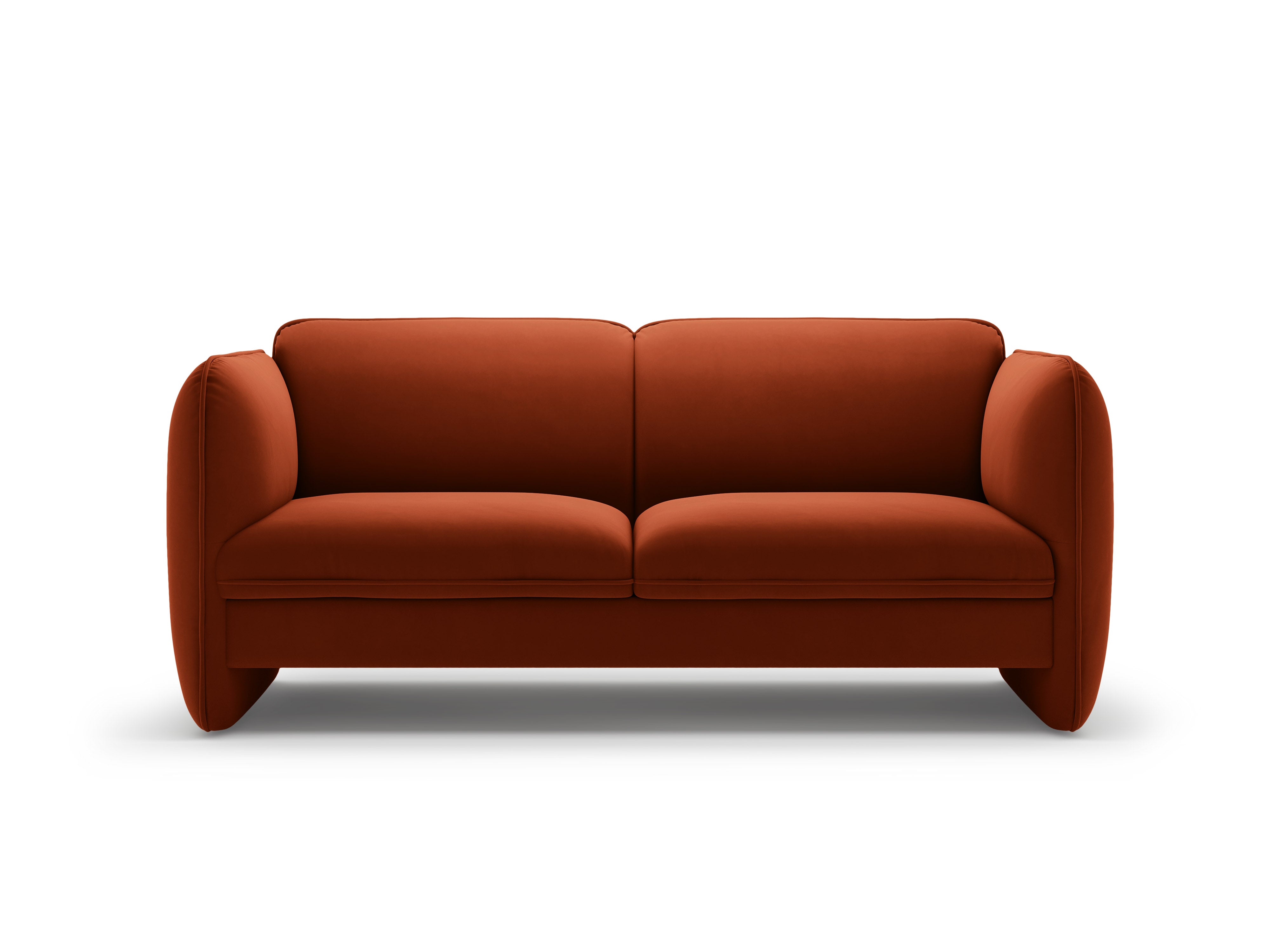 Sofa pre 2 osoby, zamatová GEORGIA, gaštanová