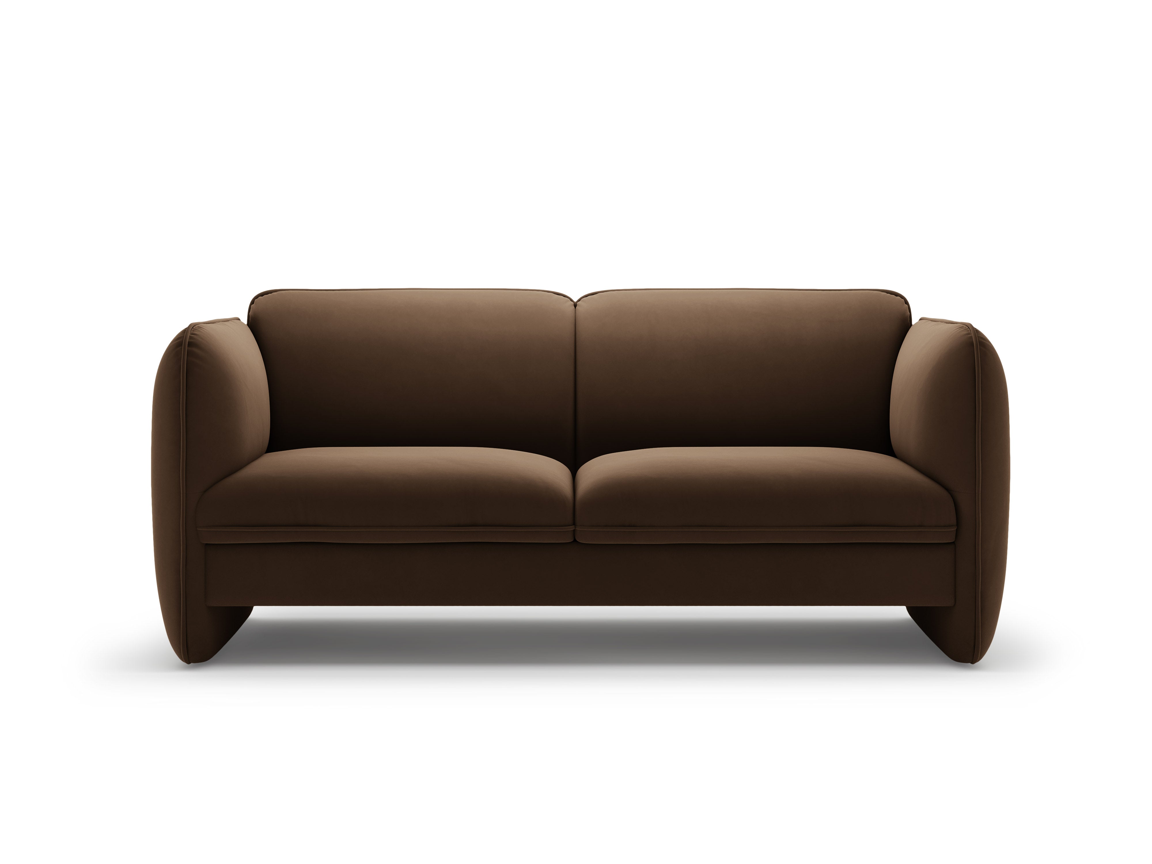 Sofa pre 2 osoby z aksamitom GEORGIA v čokoládovej farbe
