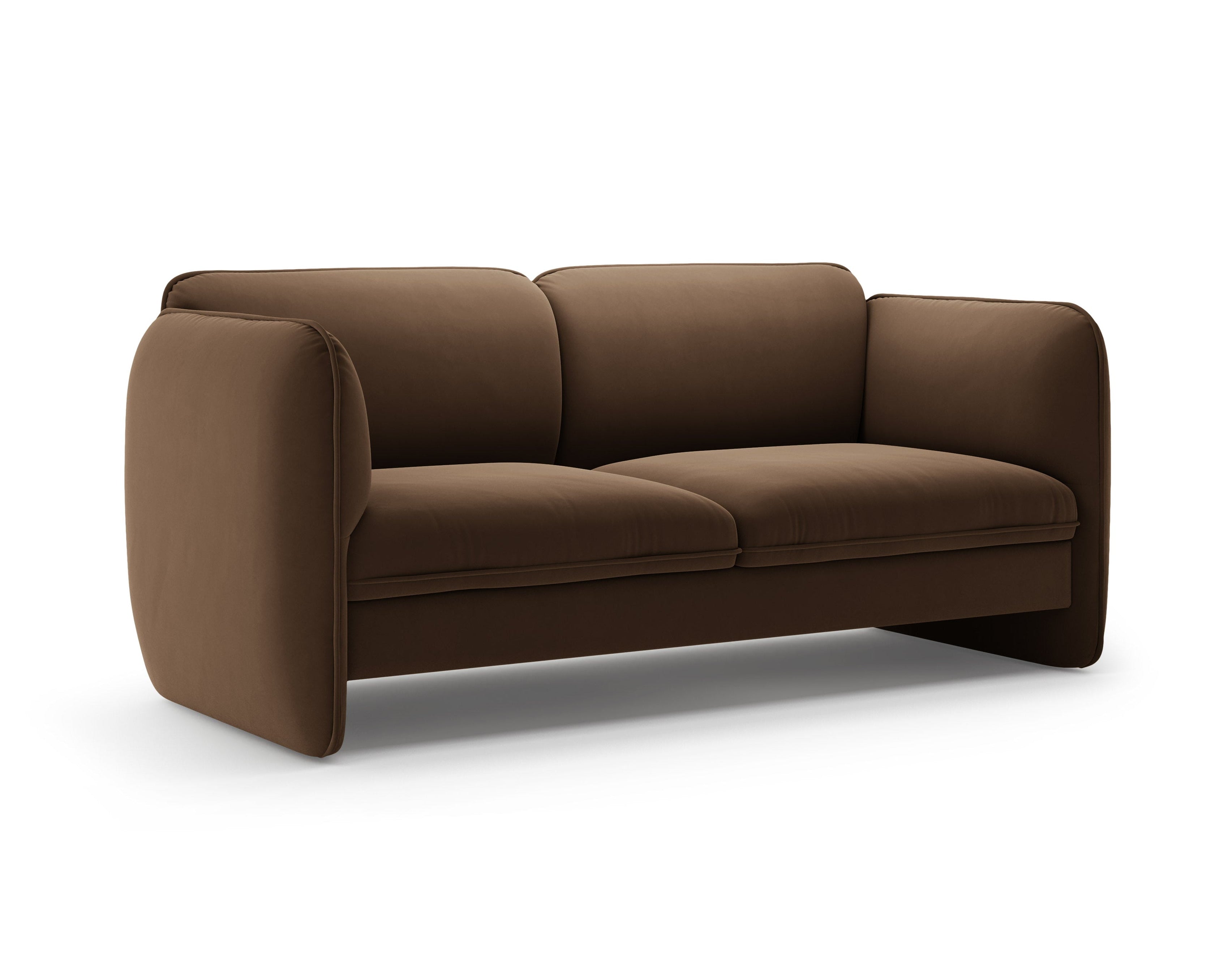 Sofa pre 2 osoby z aksamitom GEORGIA v čokoládovej farbe